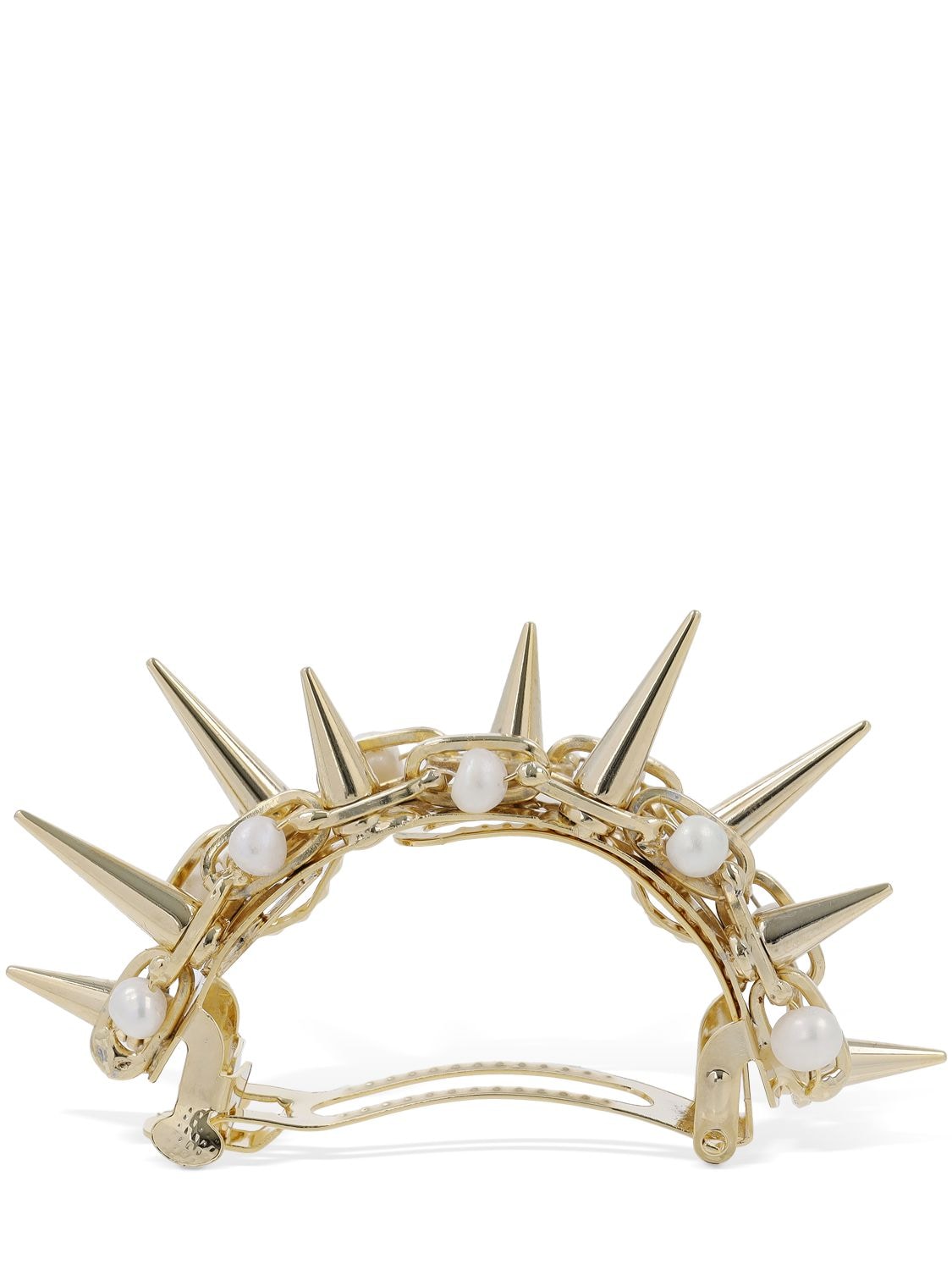 Rosantica Spine Pearl & Spike Hair Clip In Pearl,gold