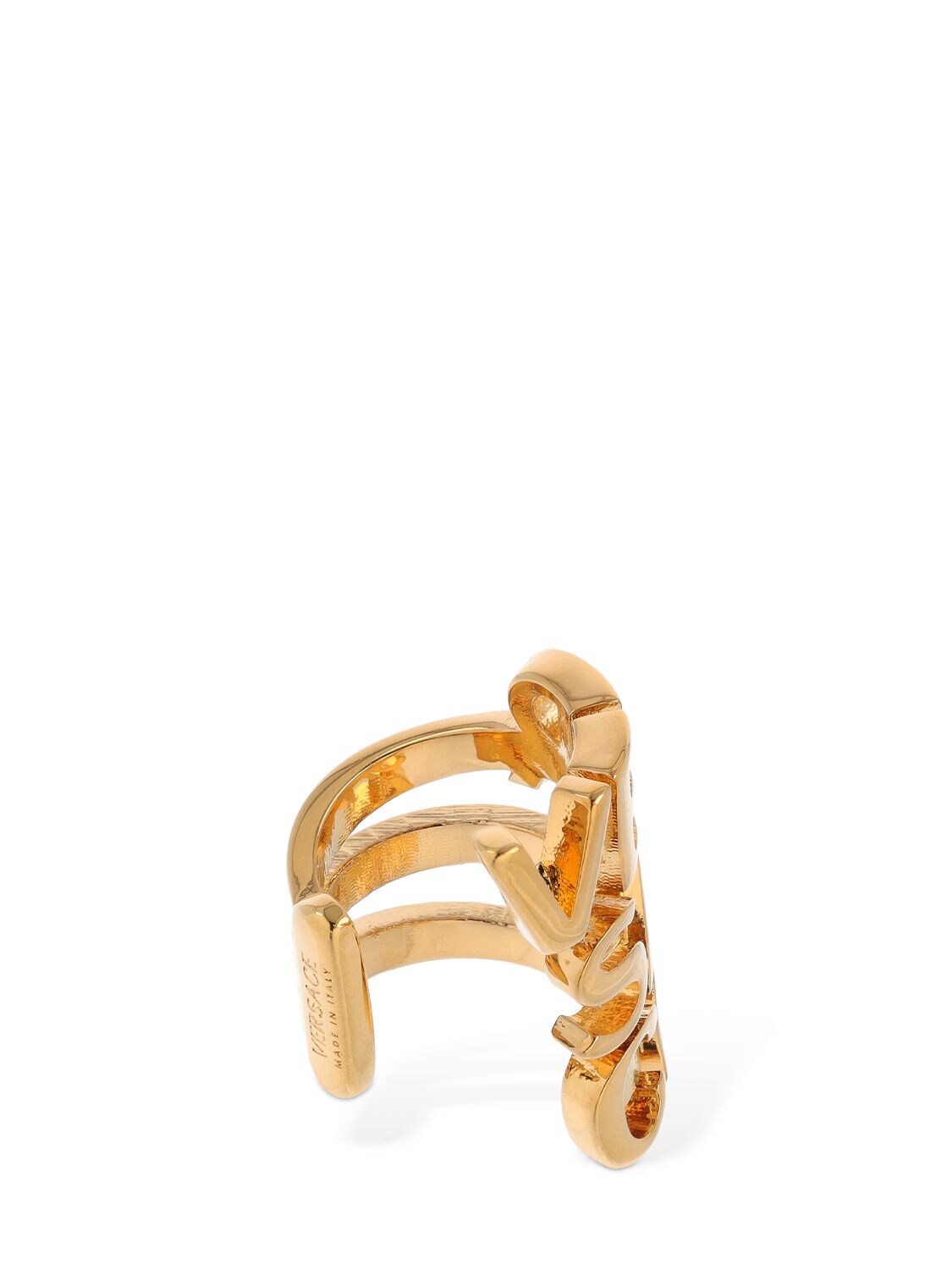 Versace Logo Text Ear Cuff, Single In Gold | ModeSens