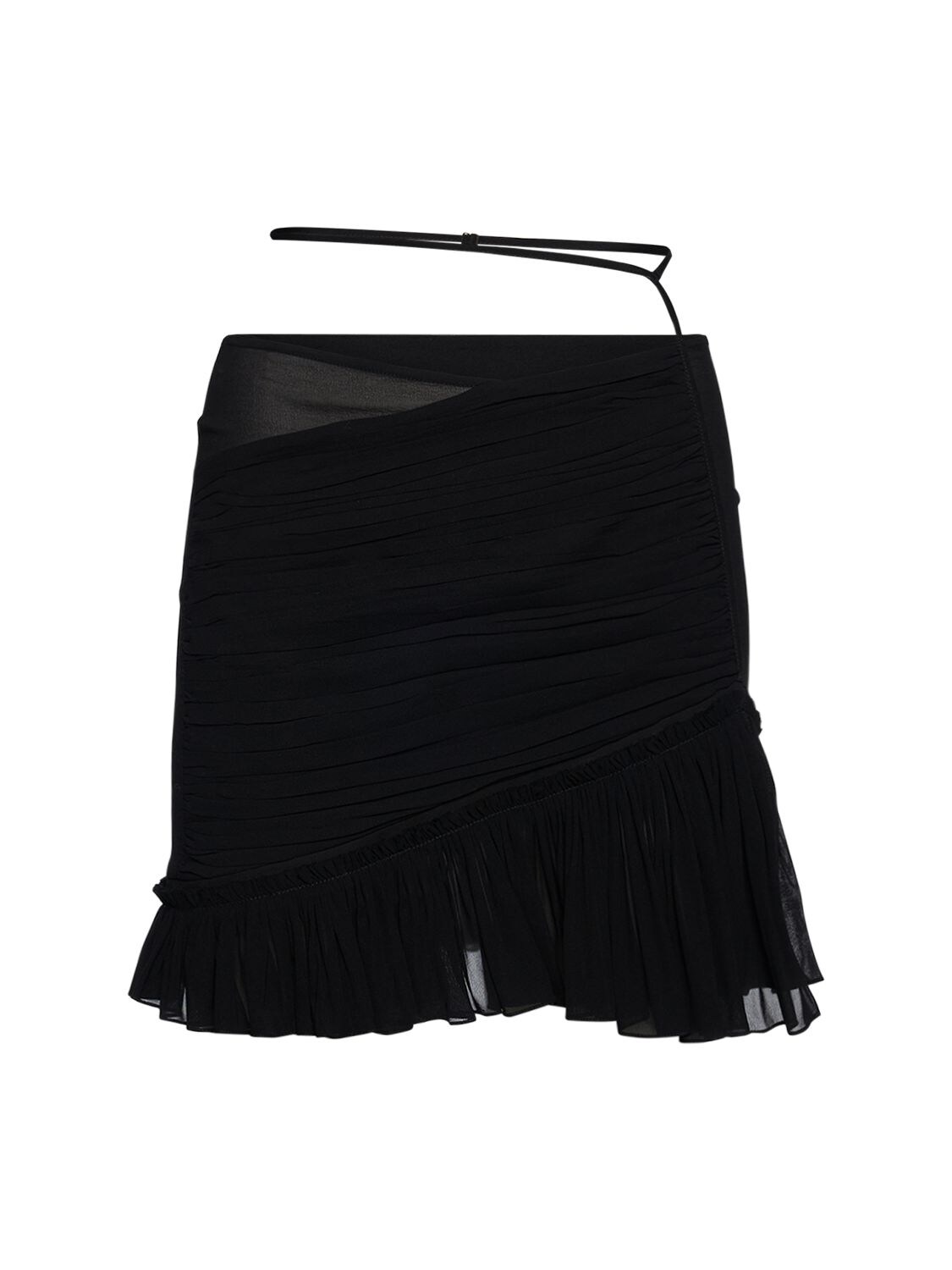 NENSI DOJAKA Draped Stretch Silk Mini Skirt
