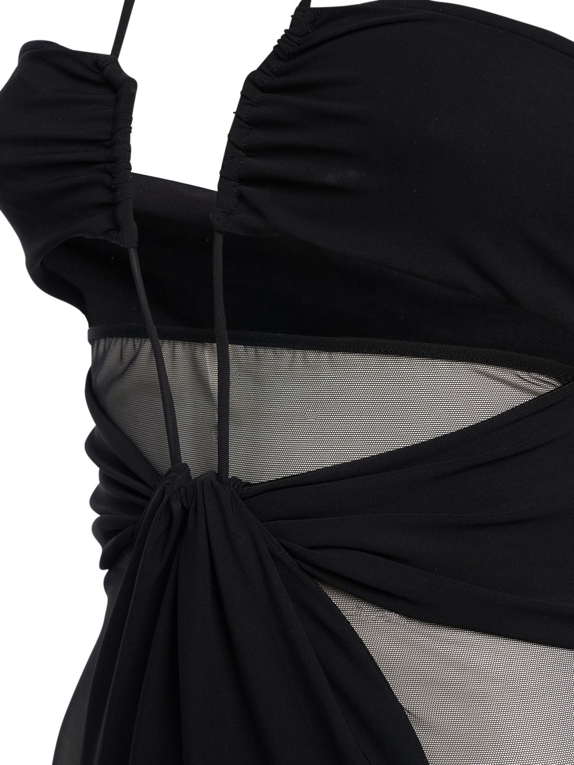 Shop Nensi Dojaka Gathered One-piece Swimsuit In Black