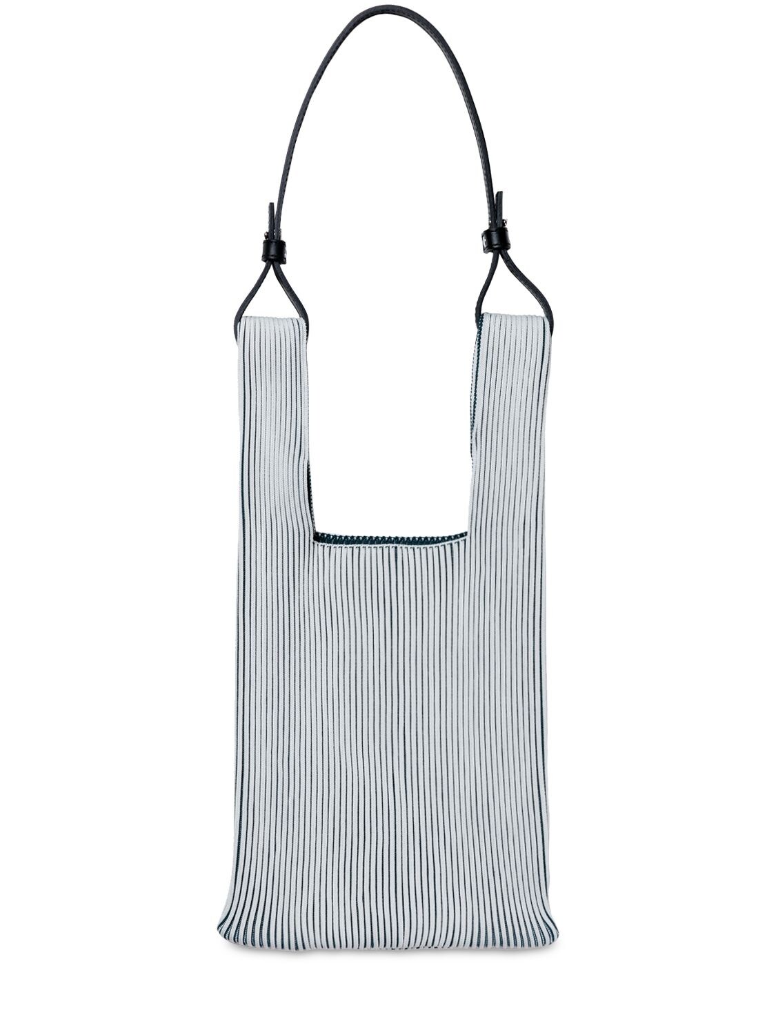 Small Two Tone Market Bag W/ Leather In White