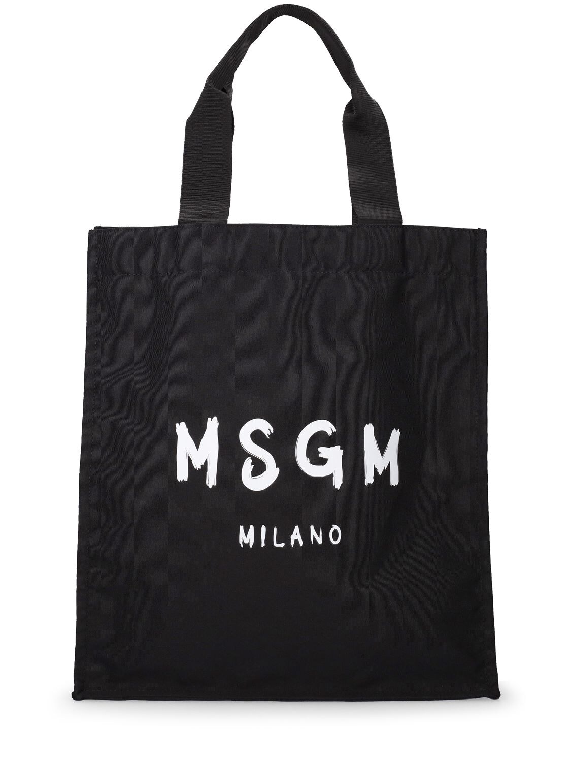 Tote Bag En Tissu Technique Brossé À Logo Msgm