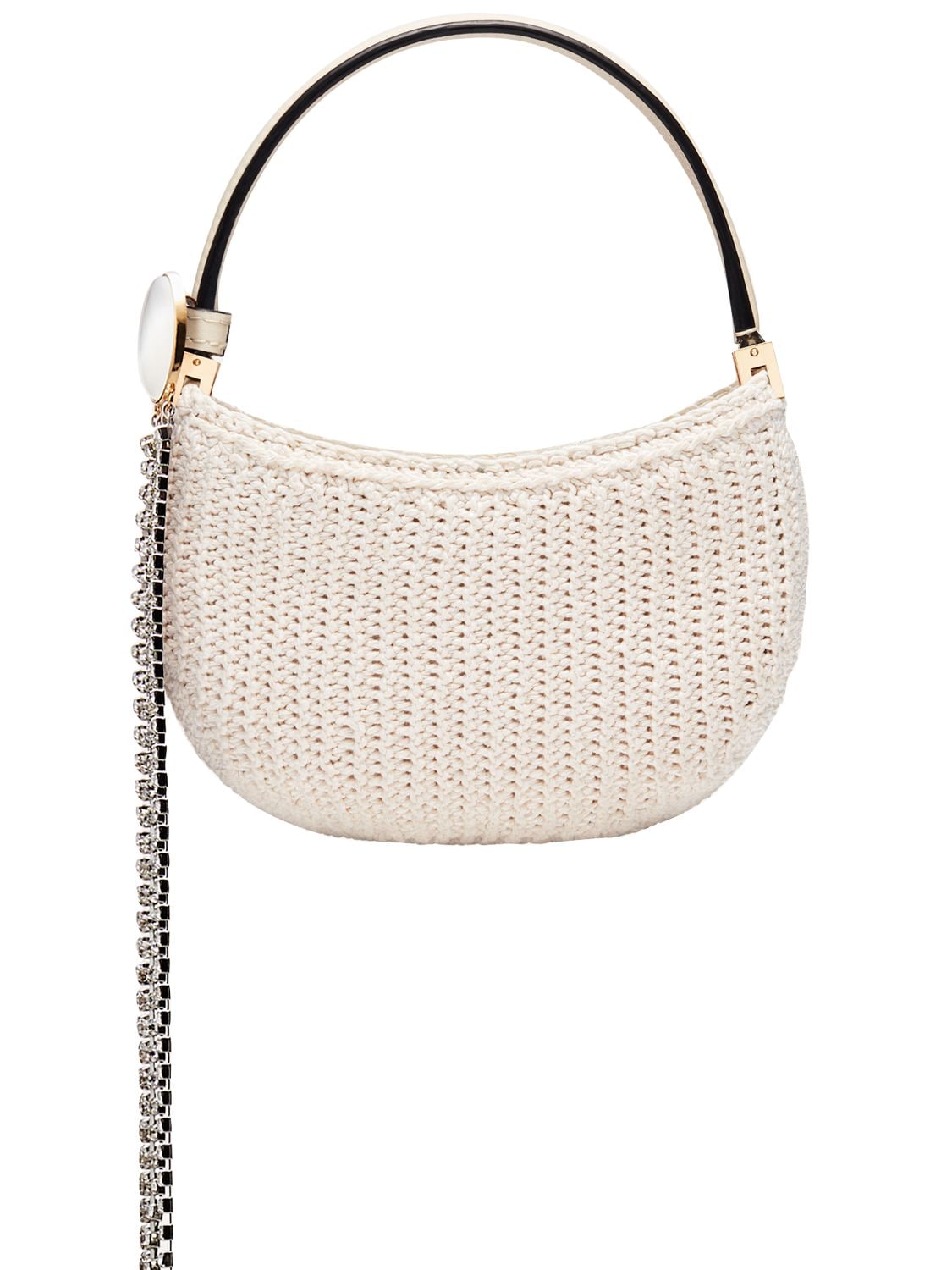 Magda Butrym Micro Vesna Crochet Top Handle Bag In Cream
