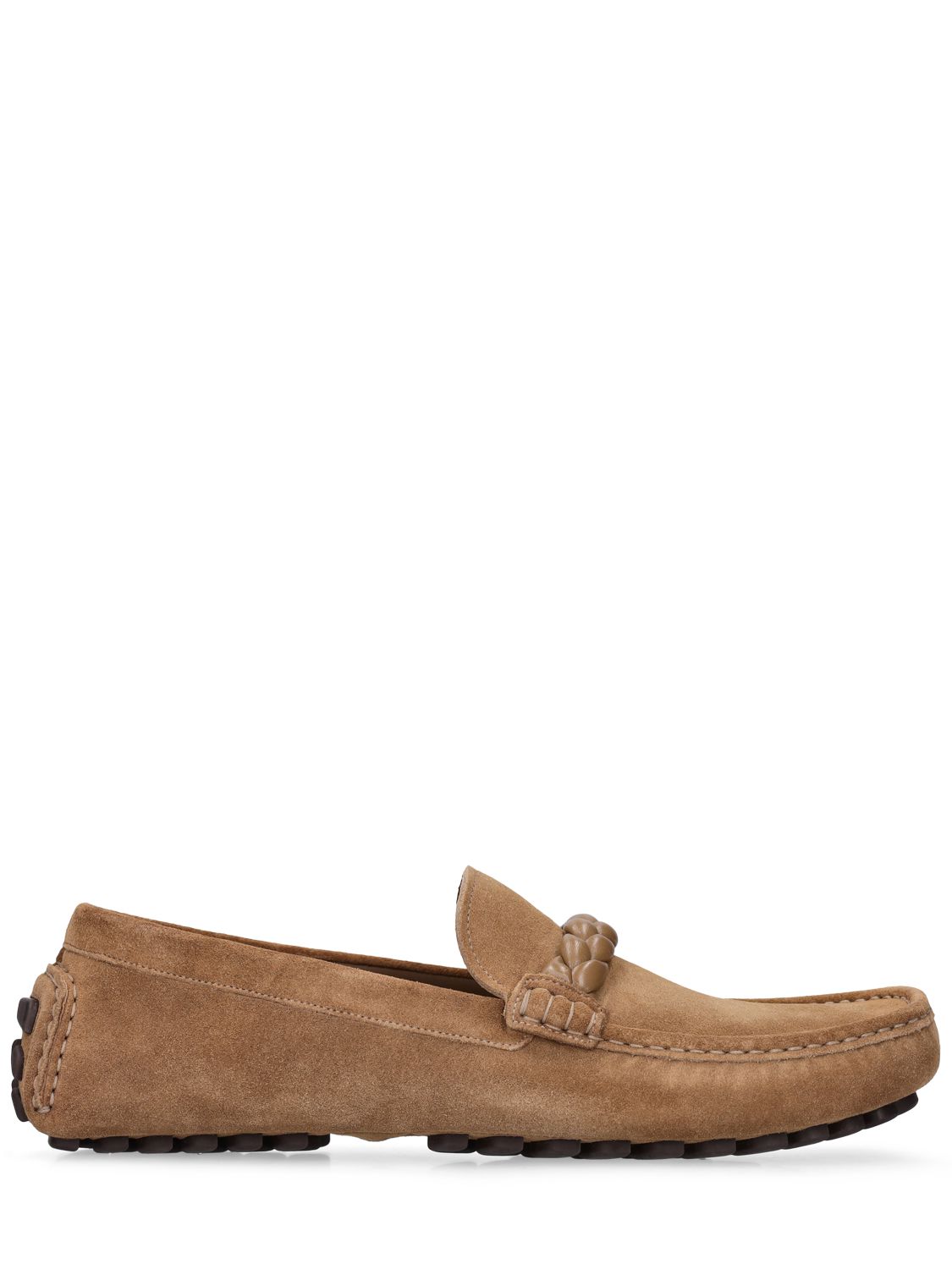 Gianvito Rossi Suede Loafers In Camel