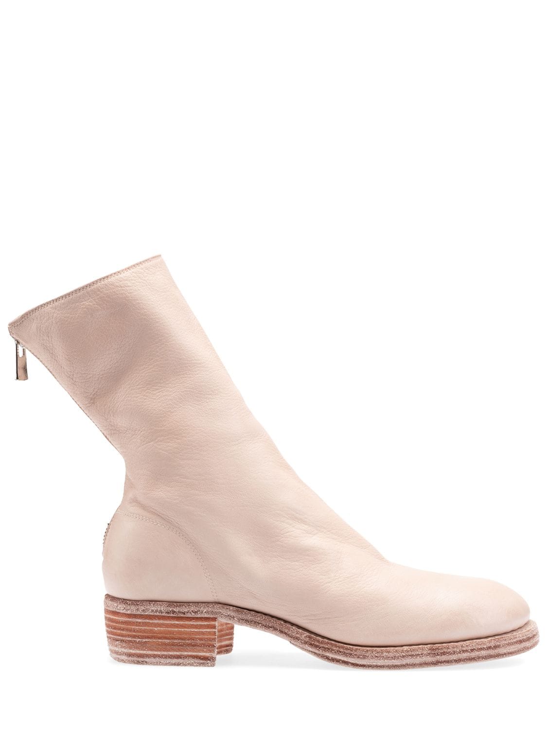 Guidi 40mm 788z Leather Ankle Boots In Cream