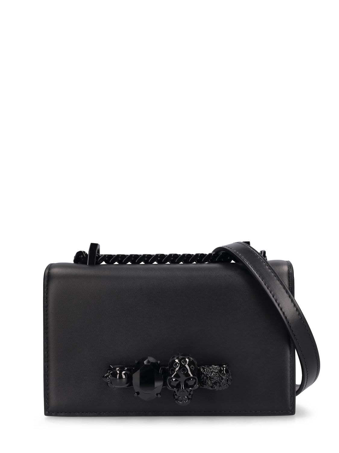 Image of Mini Jewelled Leather Satchel Bag