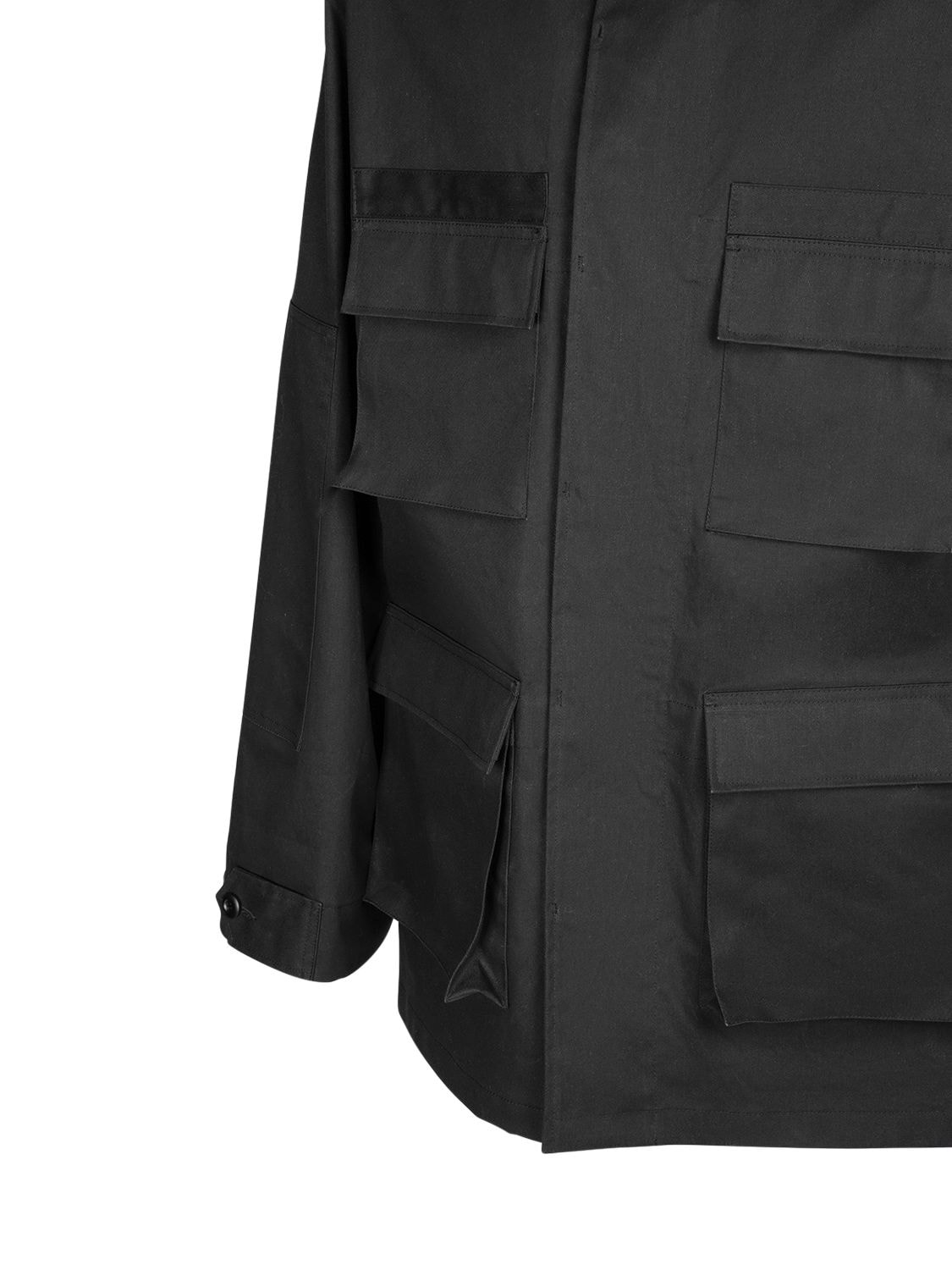 Shop Balenciaga Cotton Cargo Jacket In Black