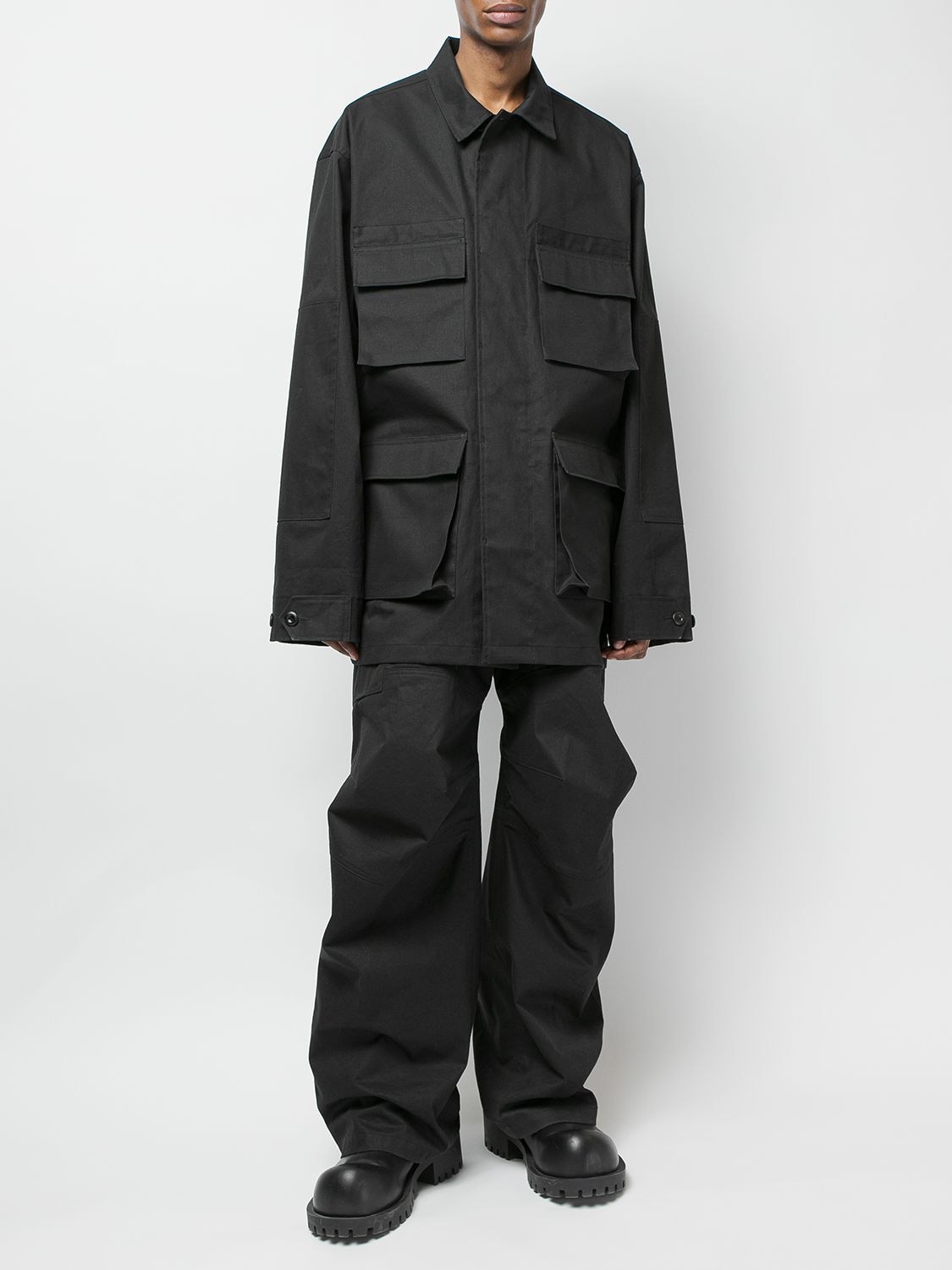 Balenciaga Multi-pocket Cargo Shirt Jacket In Black | ModeSens