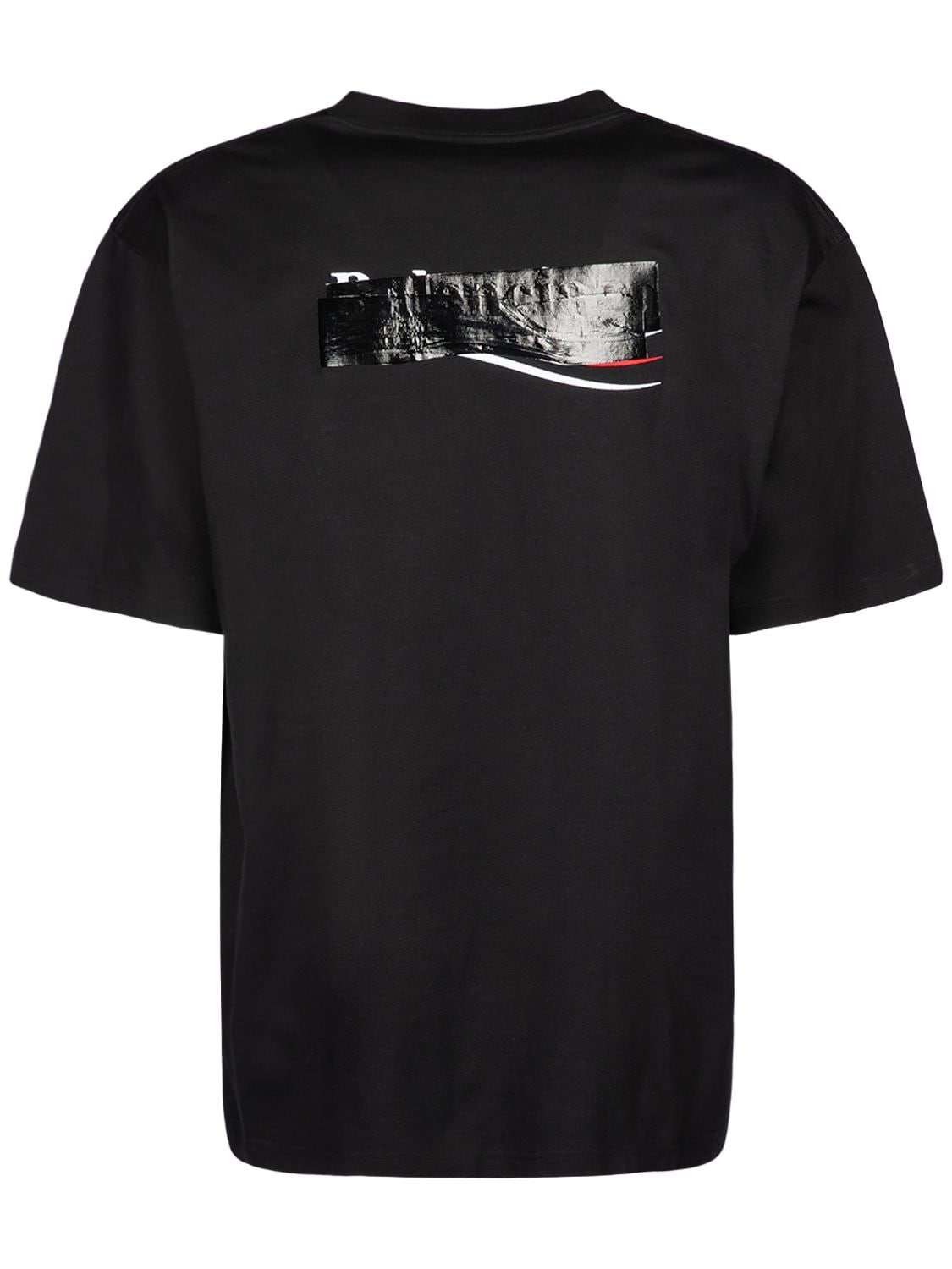 Shop Balenciaga Cotton T-shirt In Black,red,white