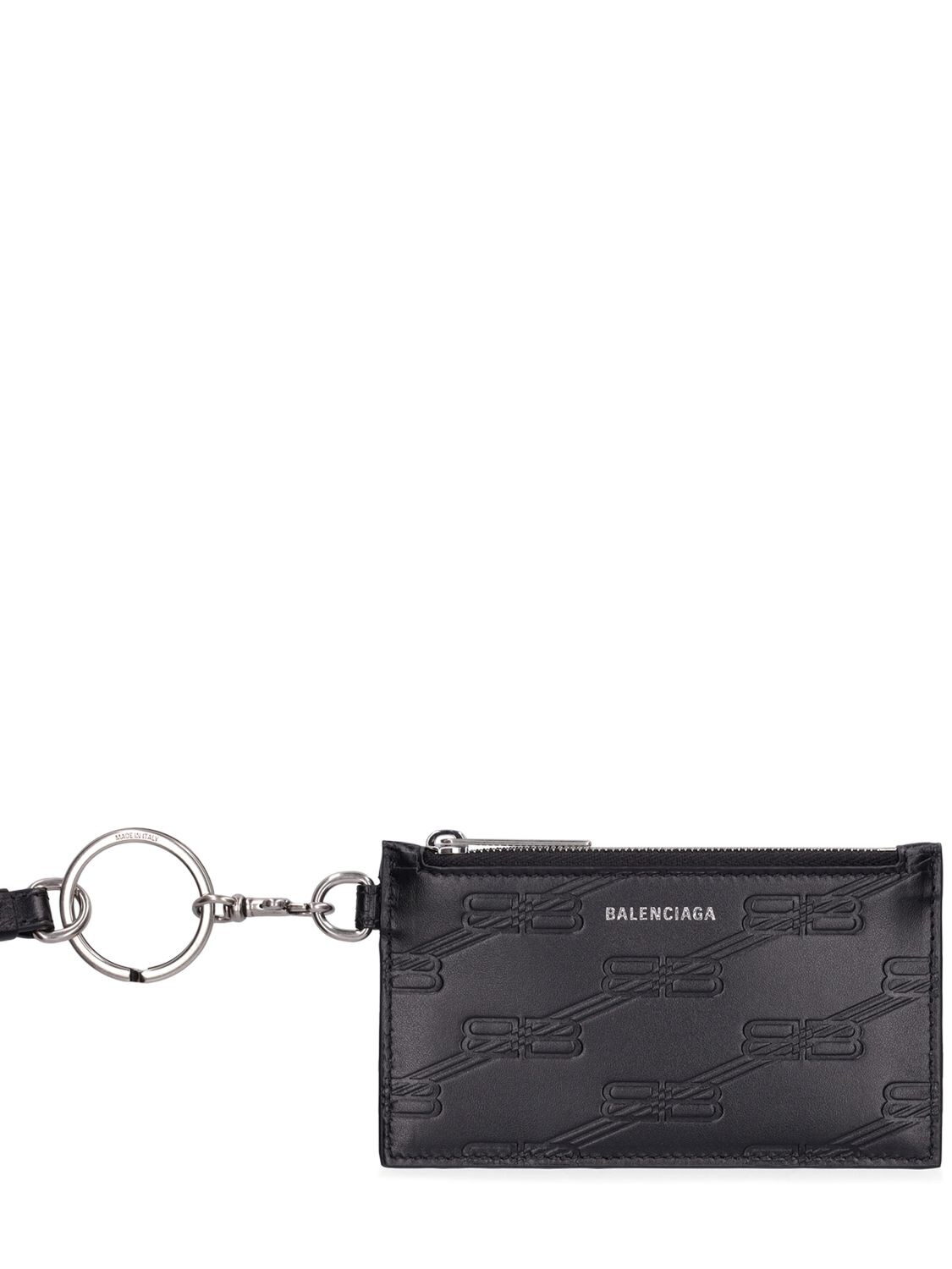Shop Balenciaga Bb Monogram Leather Card Holder In 블랙