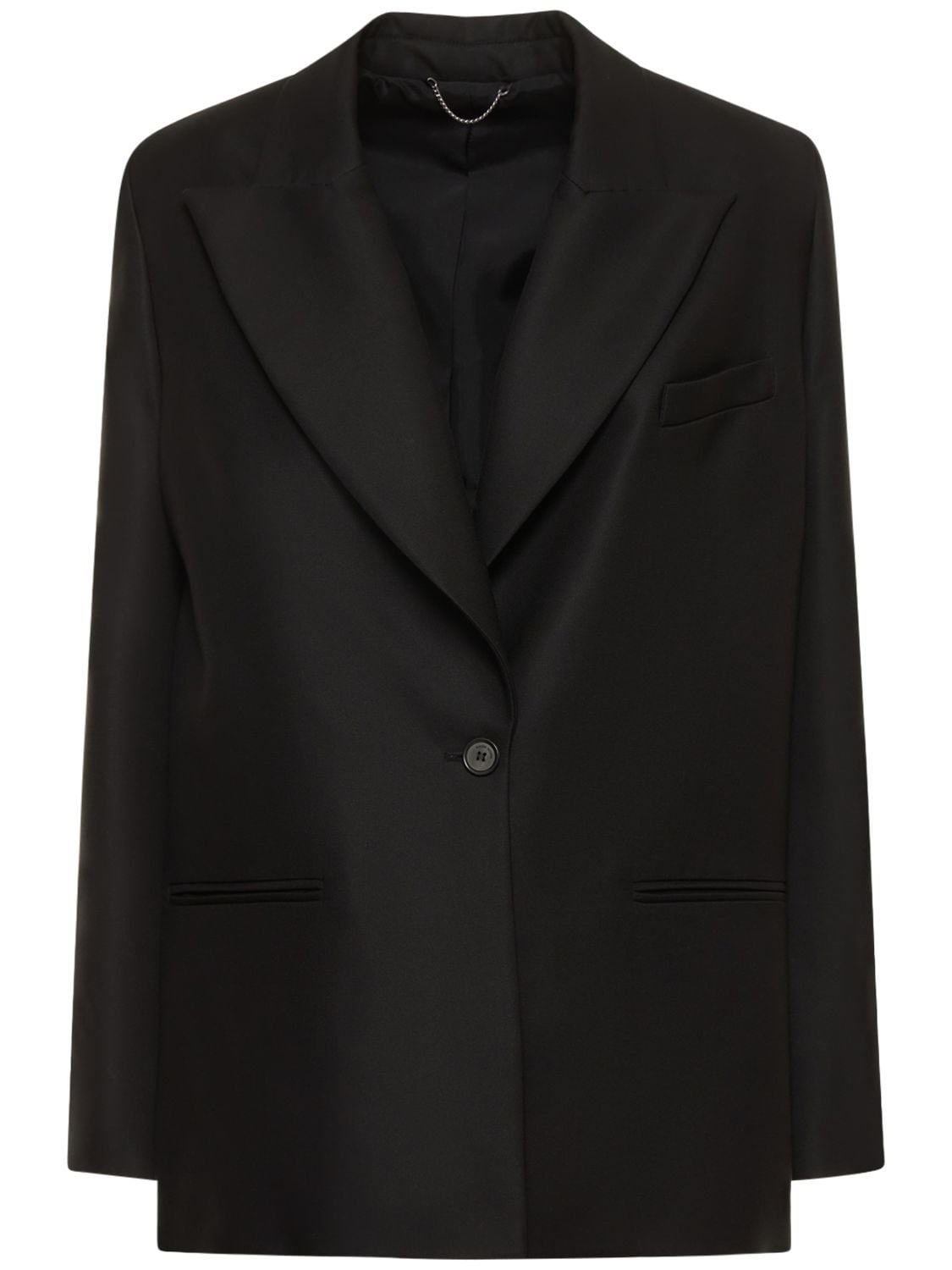 Magda Butrym - Silk satin tuxedo jacket - Black | Luisaviaroma