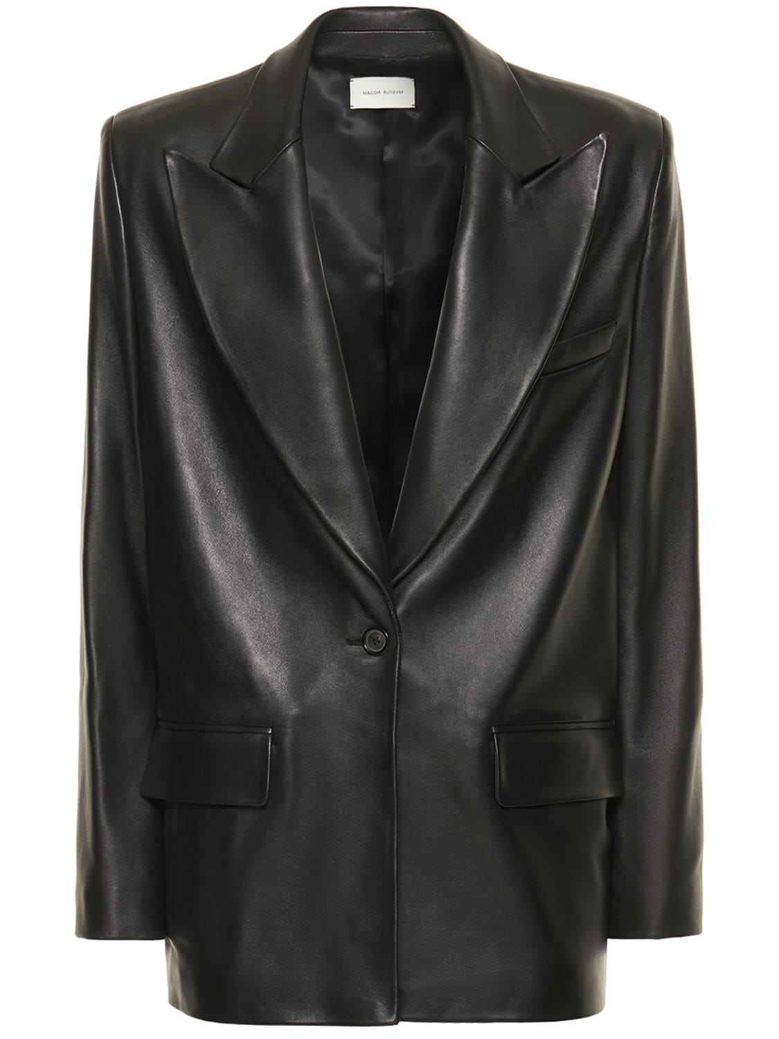 Image of Oversize Tailored Leather Blazer