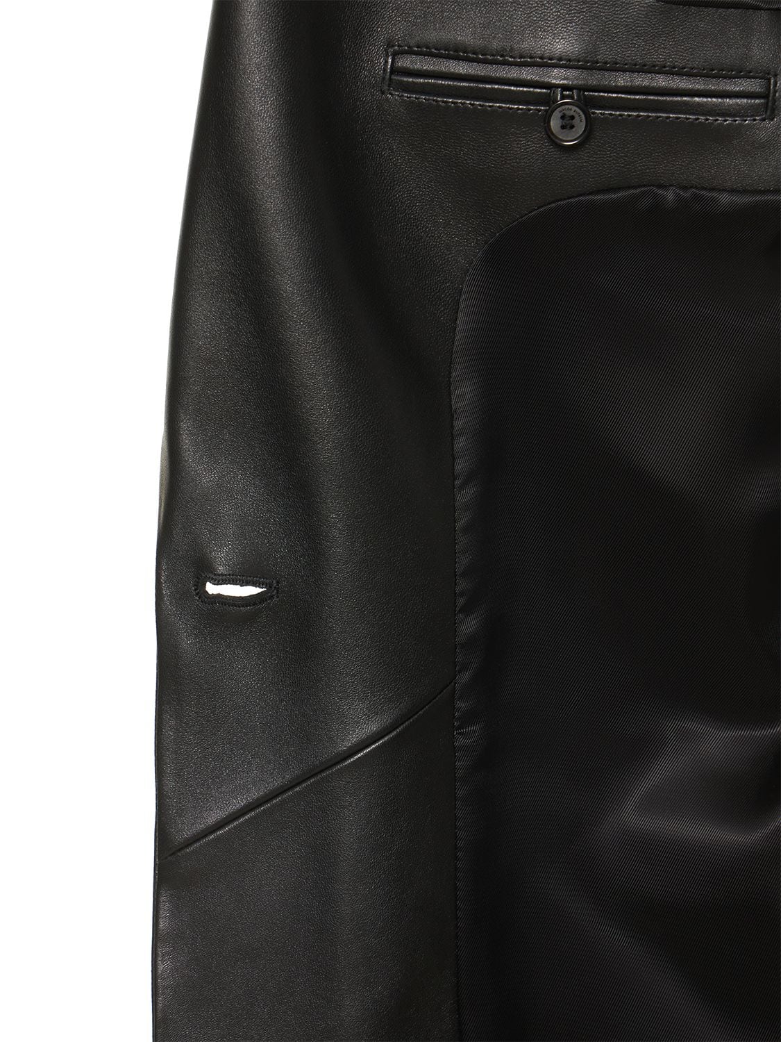 Shop Magda Butrym Oversize Tailored Leather Blazer In Black