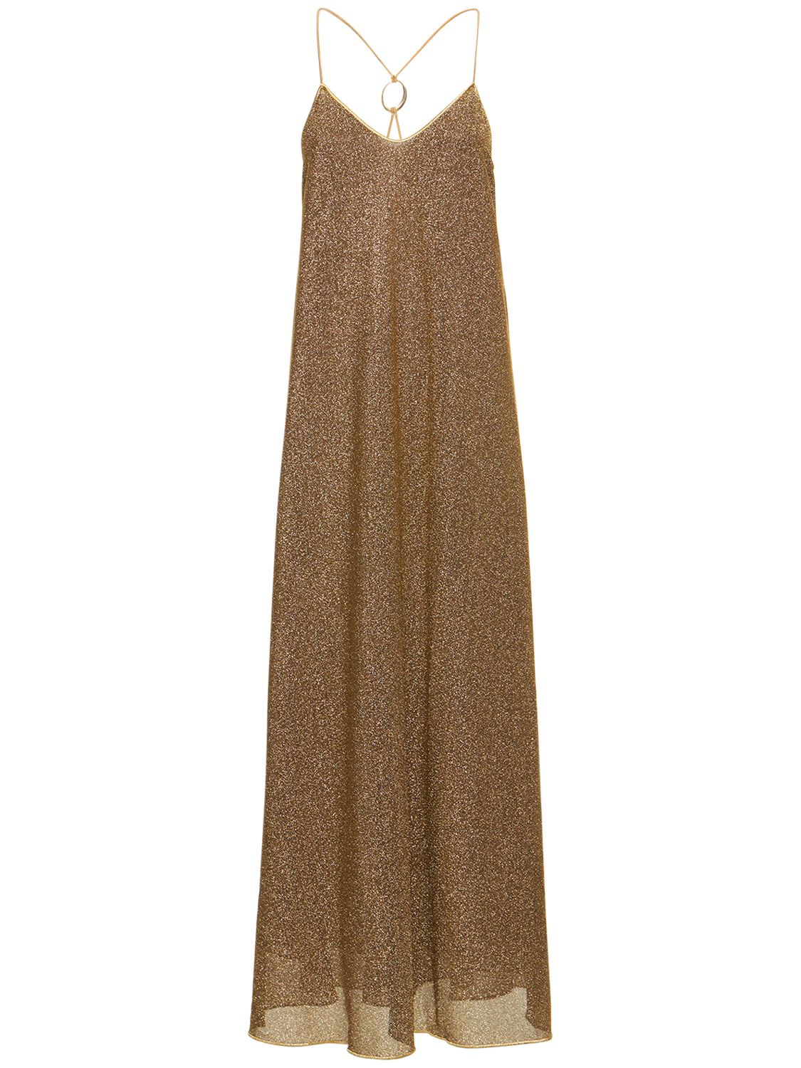 Oséree Swimwear Lumière o lurex long slip dress Beige Luisaviaroma