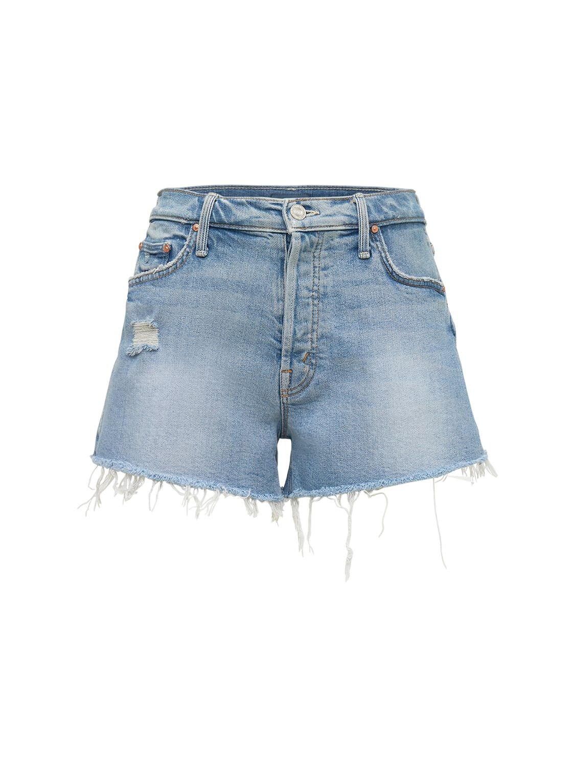 MOTHER THE TOMCAT STRETCH COTTON DENIM SHORTS