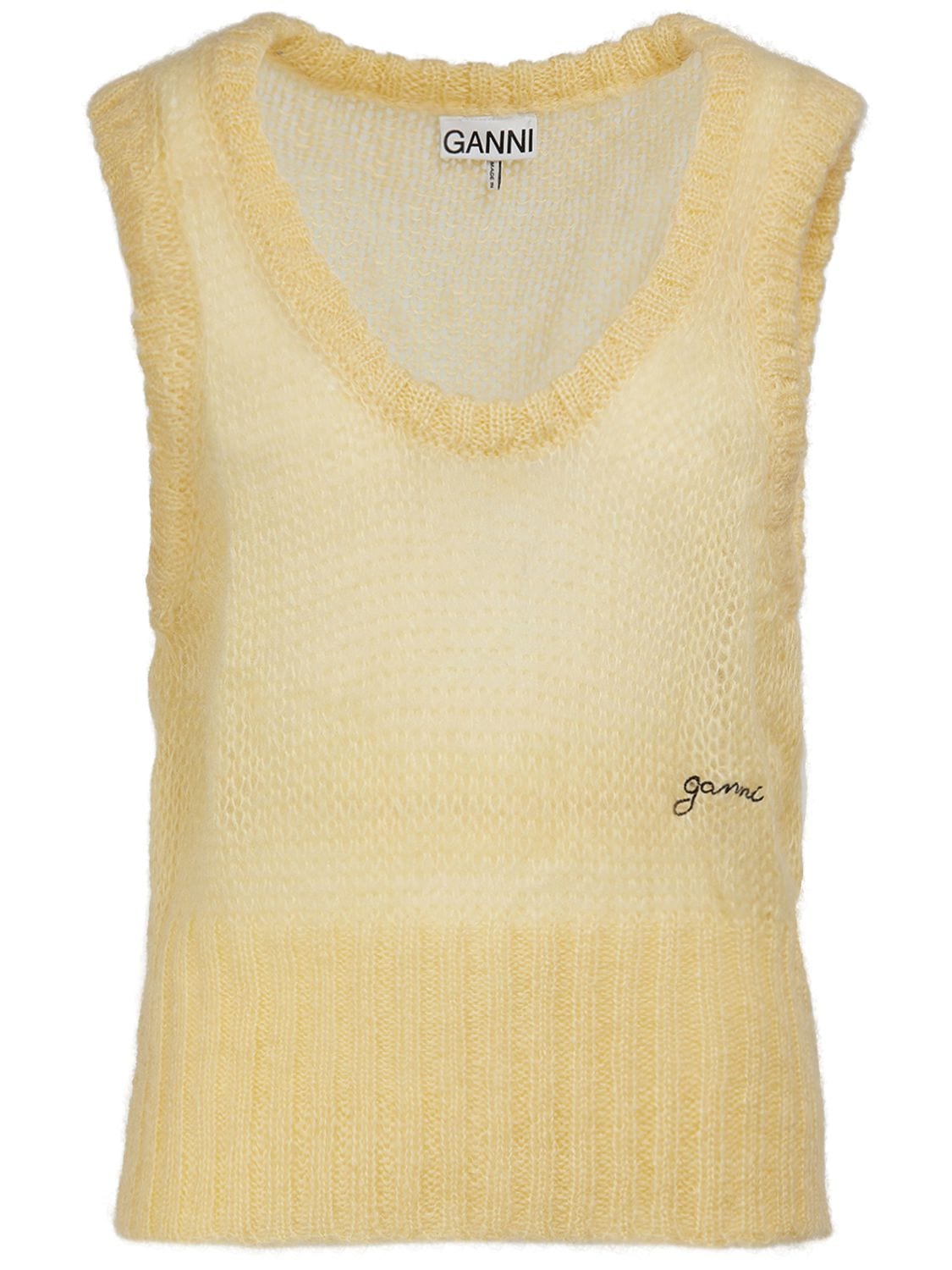 GANNI Knitted mohair blend vest Luisaviaroma