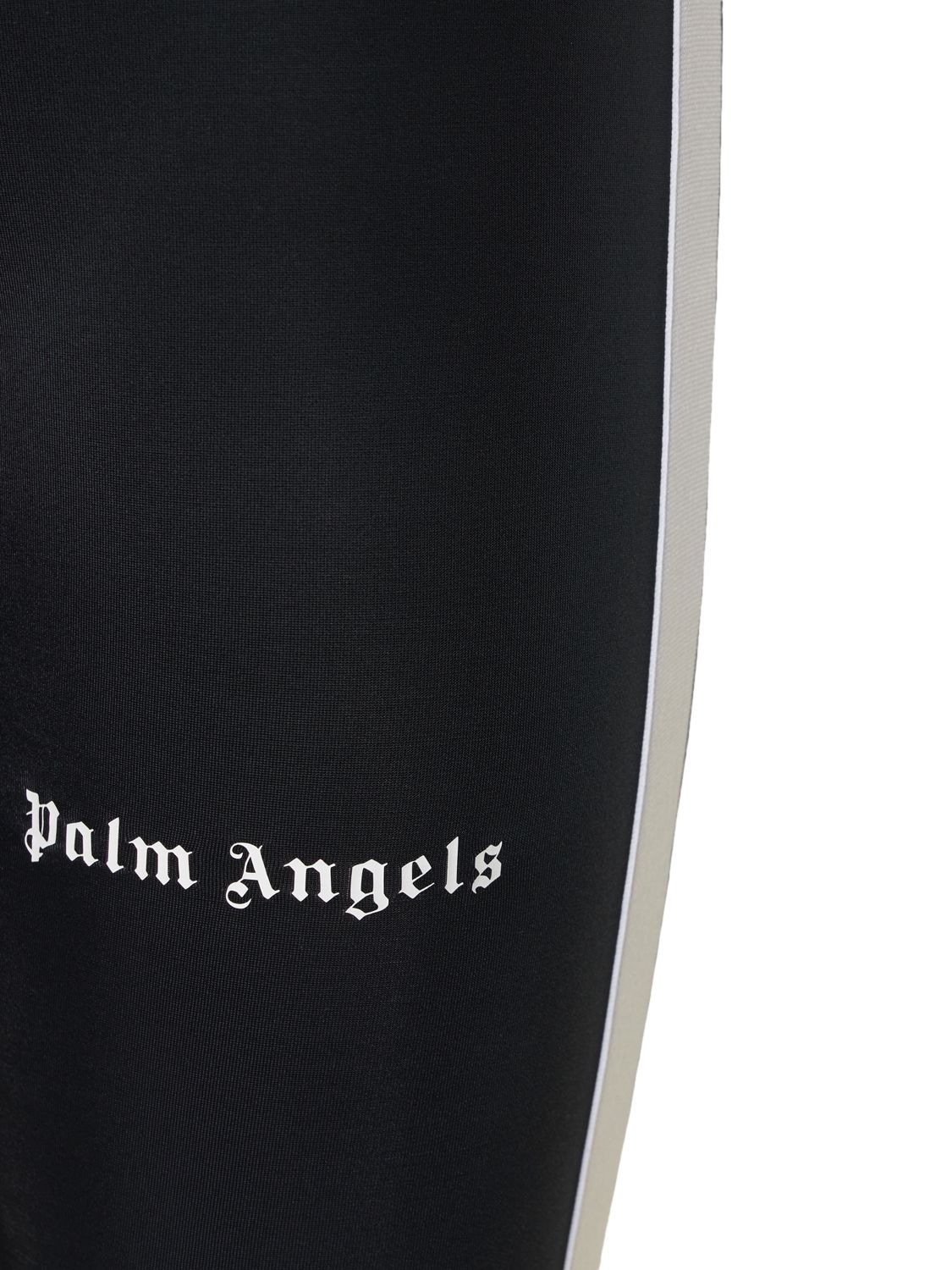Shop Palm Angels Track Logo Stretch Leggings In Black