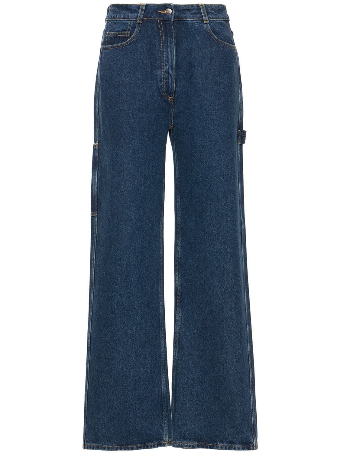 Saks Potts Selma Wide Loose Cotton Jeans In Blue