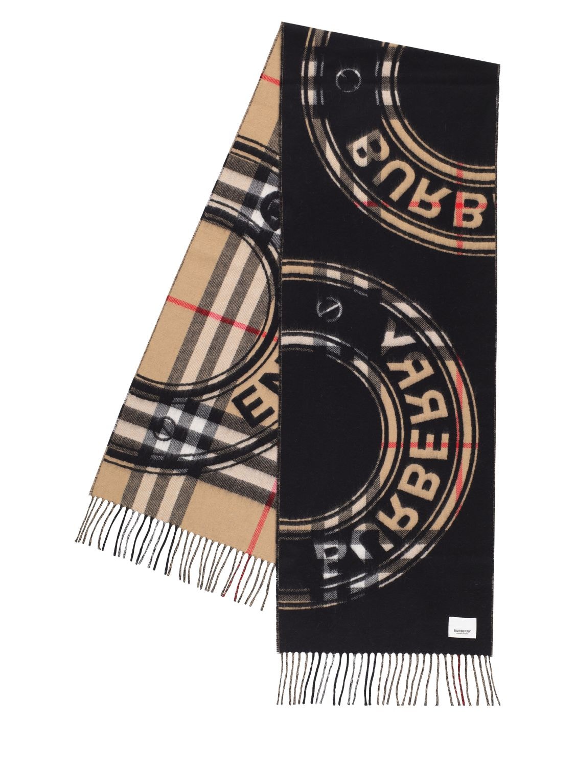 Shop Burberry Roundel Giant Check Cashmere Scarf In Archive Beige