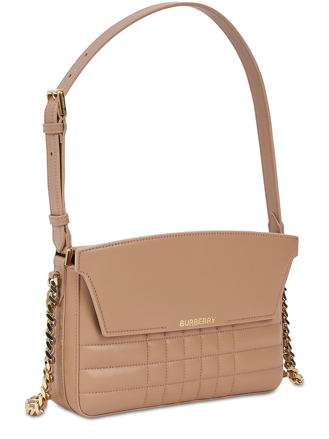 Burberry Catherine Quilted Leather Shoulder Bag In Dark Biscuit ModeSens