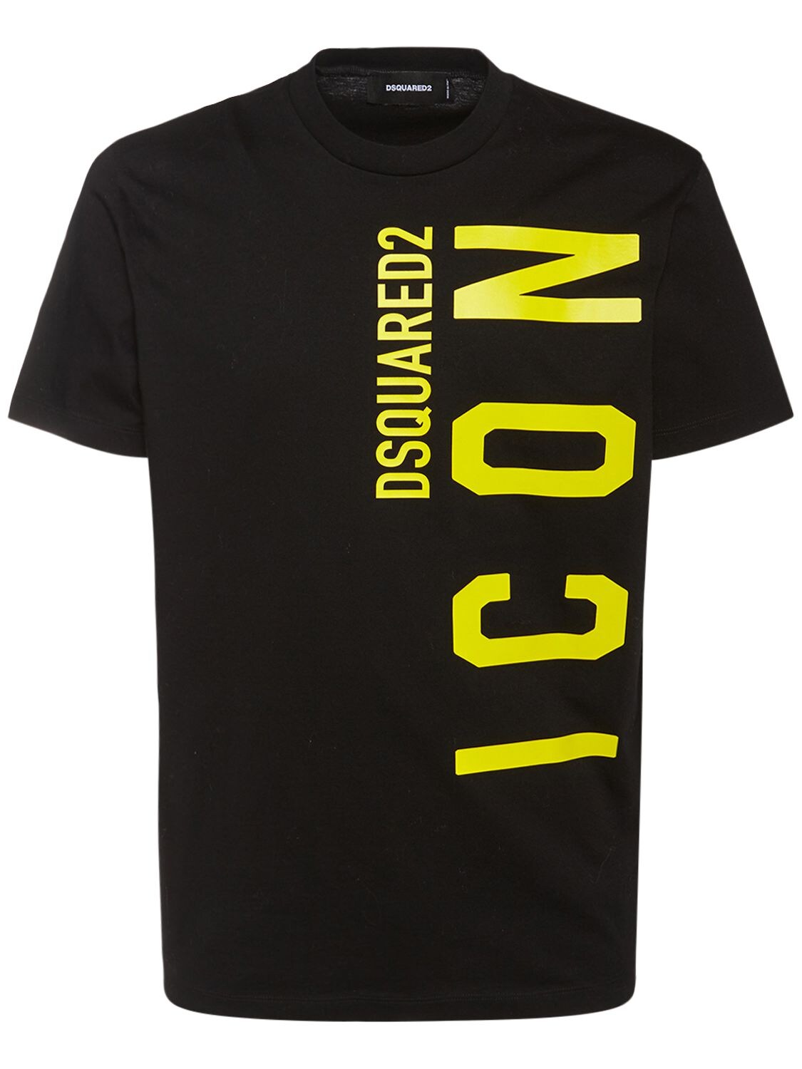 Dsquared2 - Vertical icon print jersey t-shirt - Black/Yellow ...