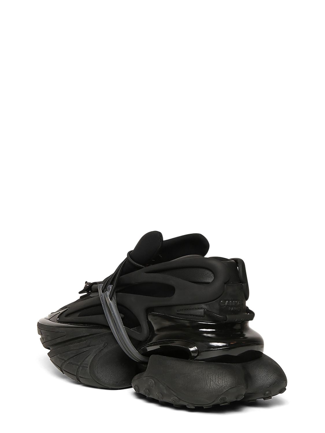 Shop Balmain Unicorn Neoprene & Calfskin Sneakers In Black