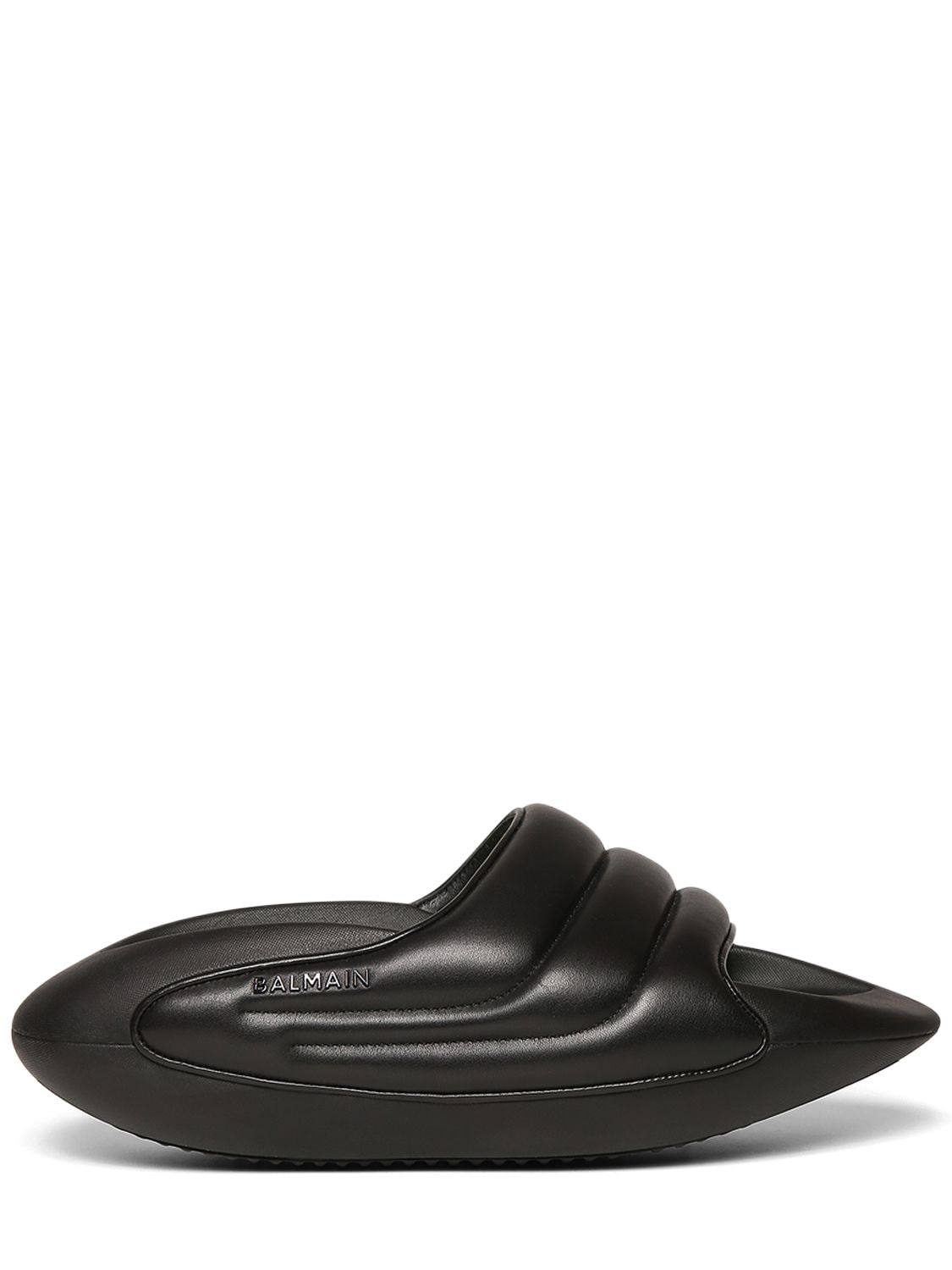 Balmain - B it quilted leather slide sandals - Black | Luisaviaroma
