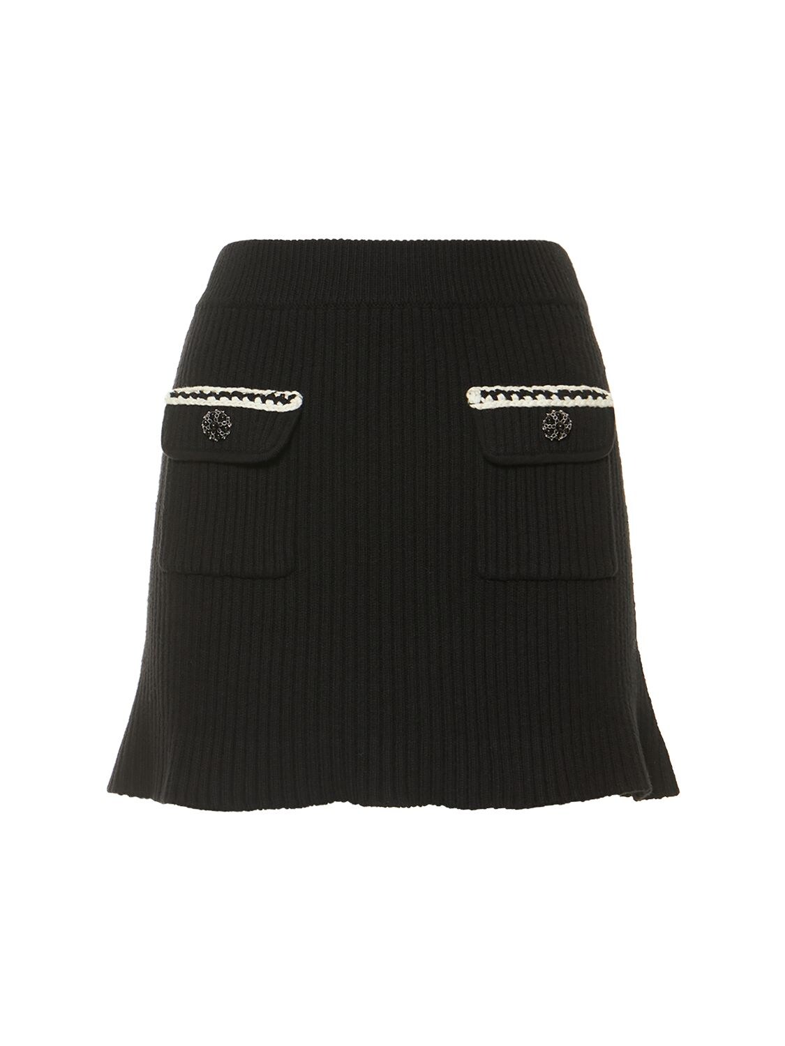 SELF-PORTRAIT MELANGE KNIT MINI SKIRT