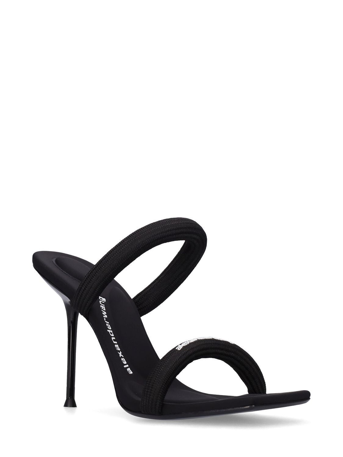 Shop Alexander Wang 105mm Julie Tubular Webbing Sandals In Black