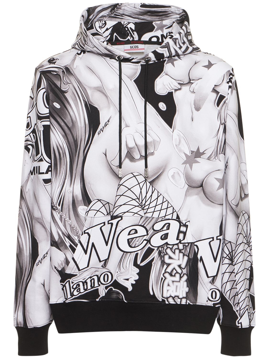 GCDS COTTON HENTAI PRINTED HOODIE