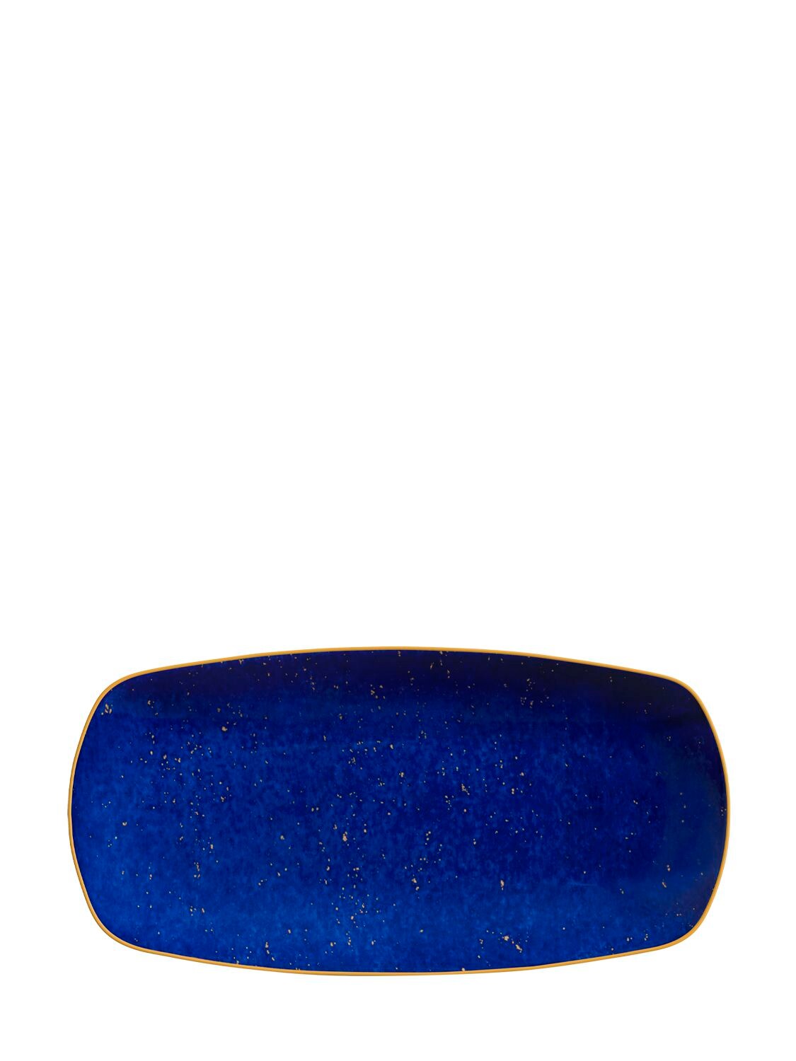 L'objet Lapis-look Limoges Porcelain & 24k Gold Tray/medium In Blue,gold