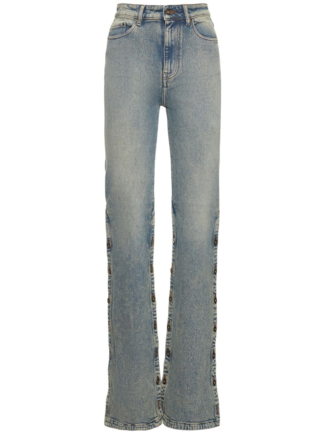 Y PROJECT Button Side High Waist Denim Wide Jeans | Smart Closet
