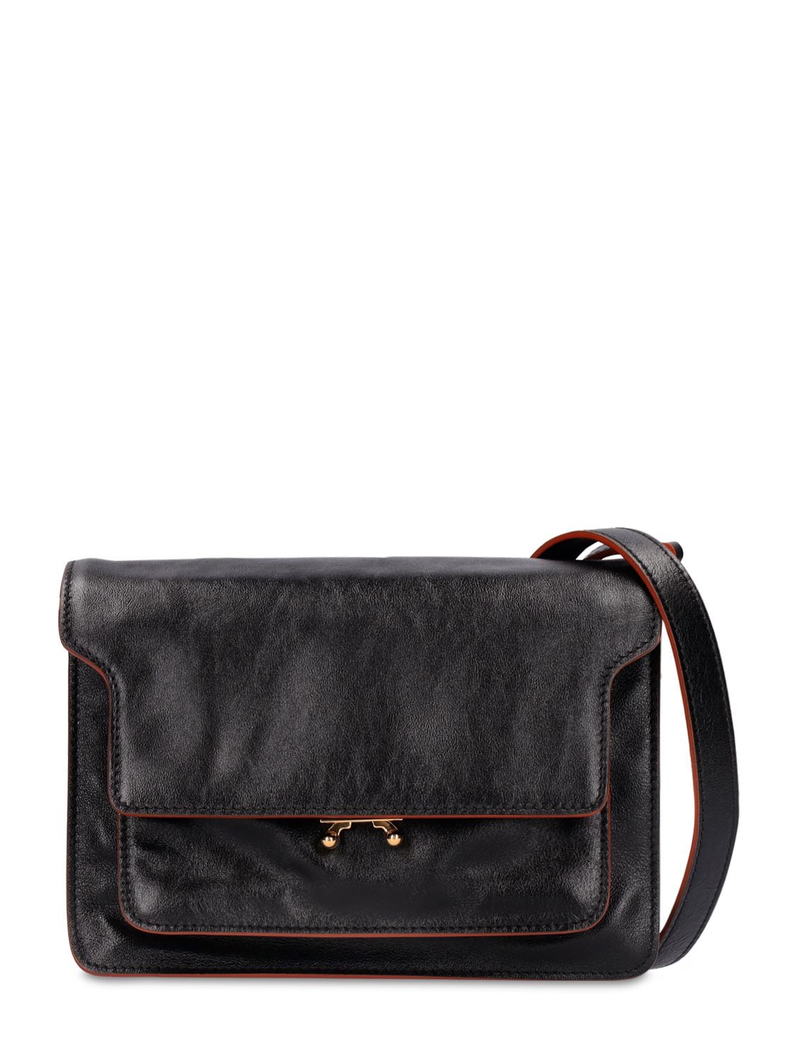 Marni - Medium trunk soft leather shoulder bag - Black | Luisaviaroma