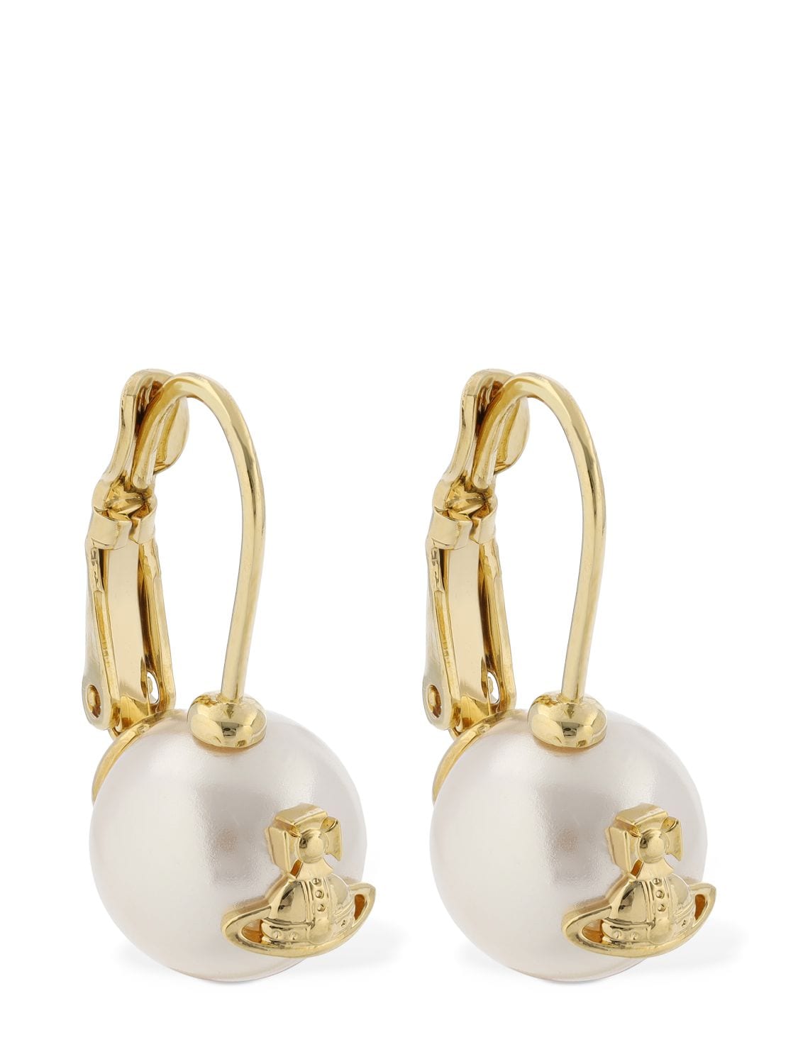 Vivienne Westwood Gia Drop Earrings In Gold,cream
