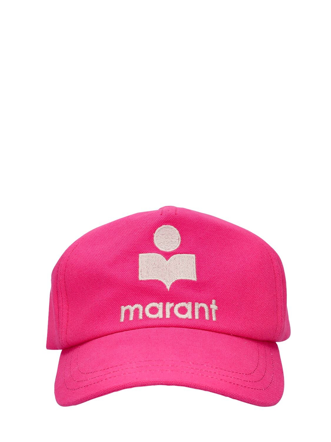 Isabel Marant Tyron Logo Embroidered Cotton Cap In Raspberry