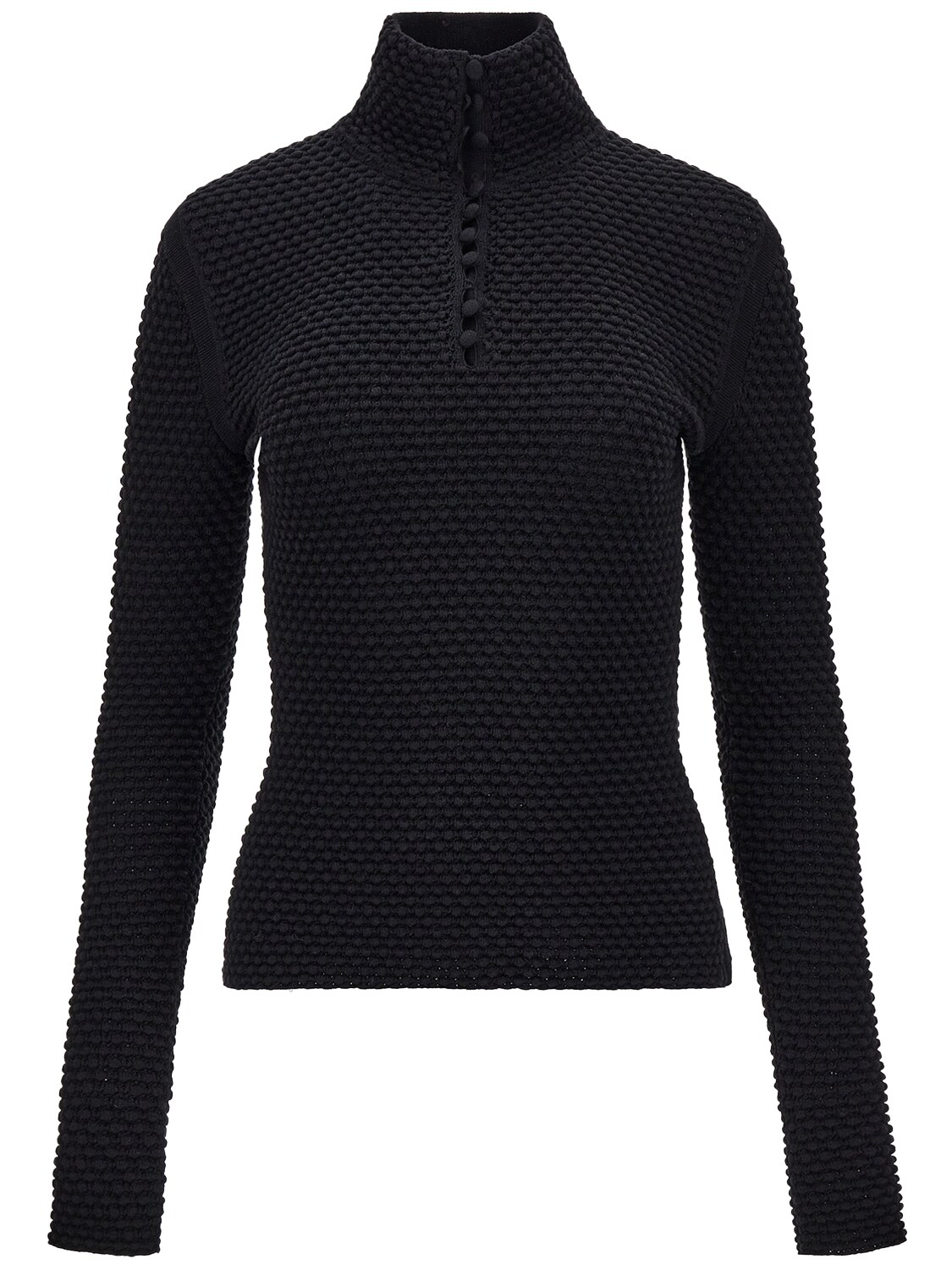 FERRAGAMO COTTON & NYLON KNIT TURTLENECK SWEATER