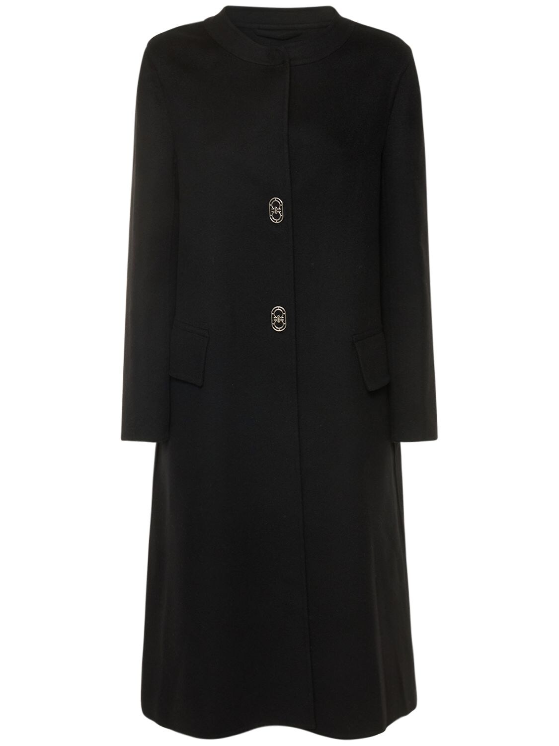 Salvatore Ferragamo - Wool & cashmere coat - Black | Luisaviaroma