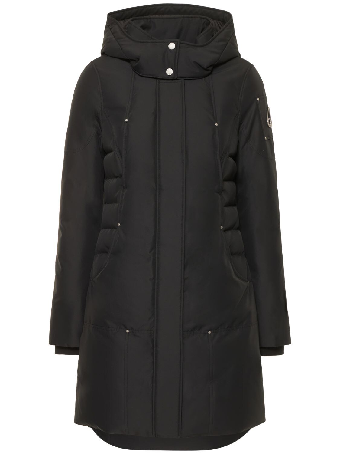 Moose Knuckles Cloud Hooded Parka Coat In Black