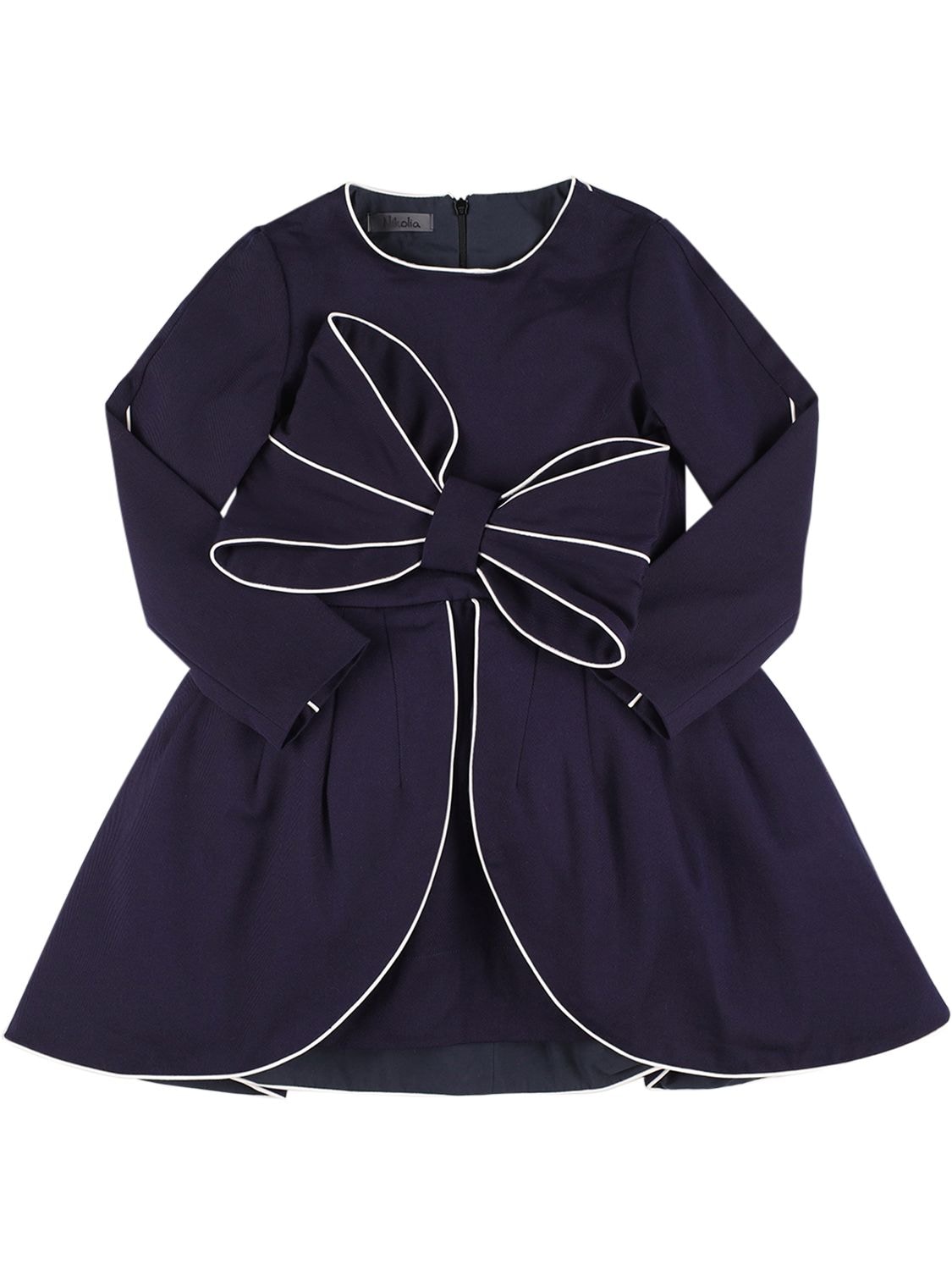Nikolia Kids' Cotton Midi Dress W/ Bow Appliqué In Black
