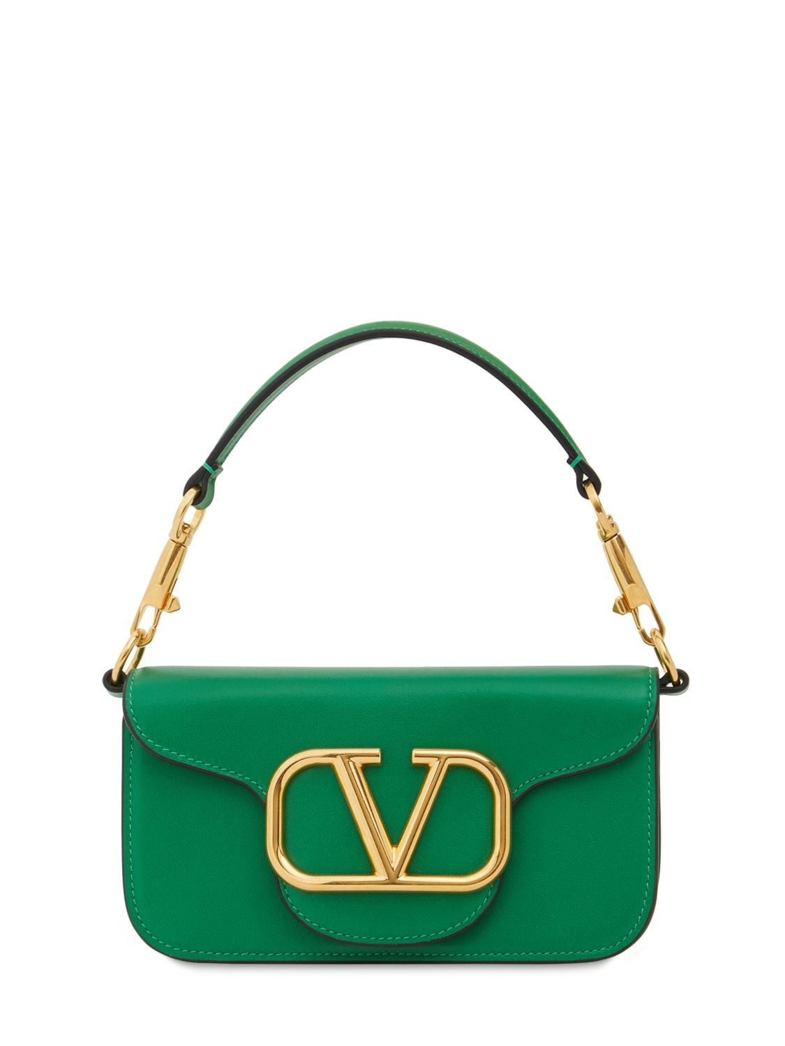 V Logo Signature Mini Leather Shoulder Bag in Green - Valentino