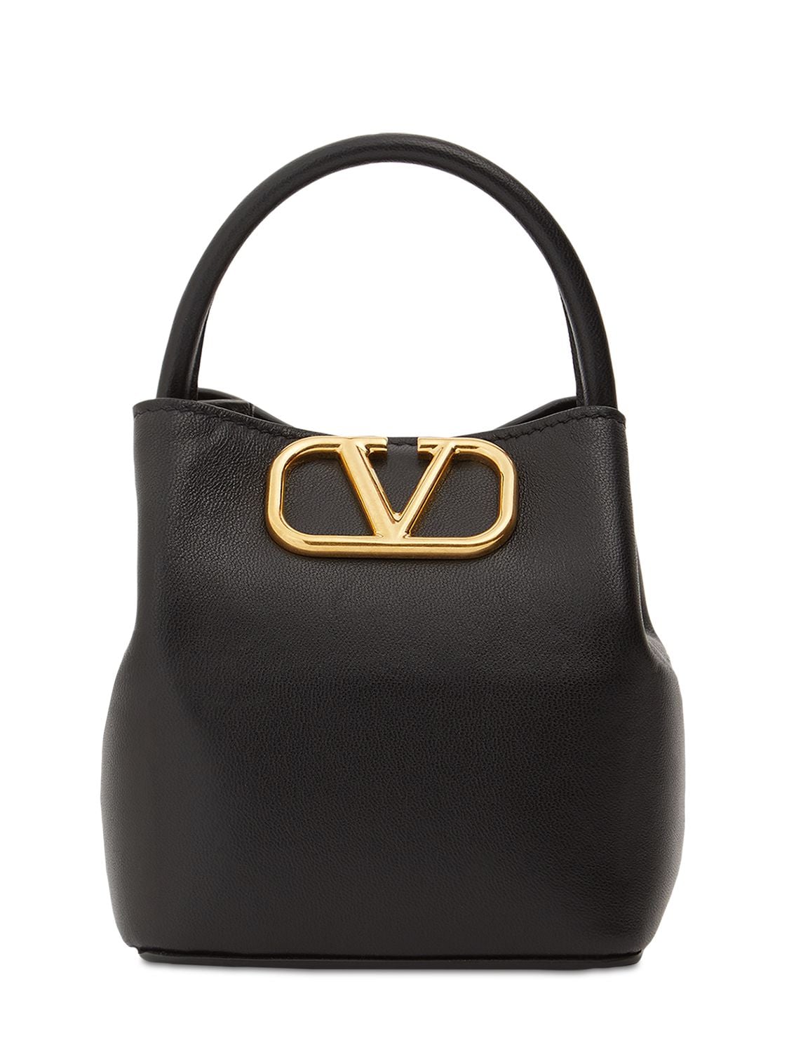 VALENTINO GARAVANI V Logo Signature Smooth Leather Bag