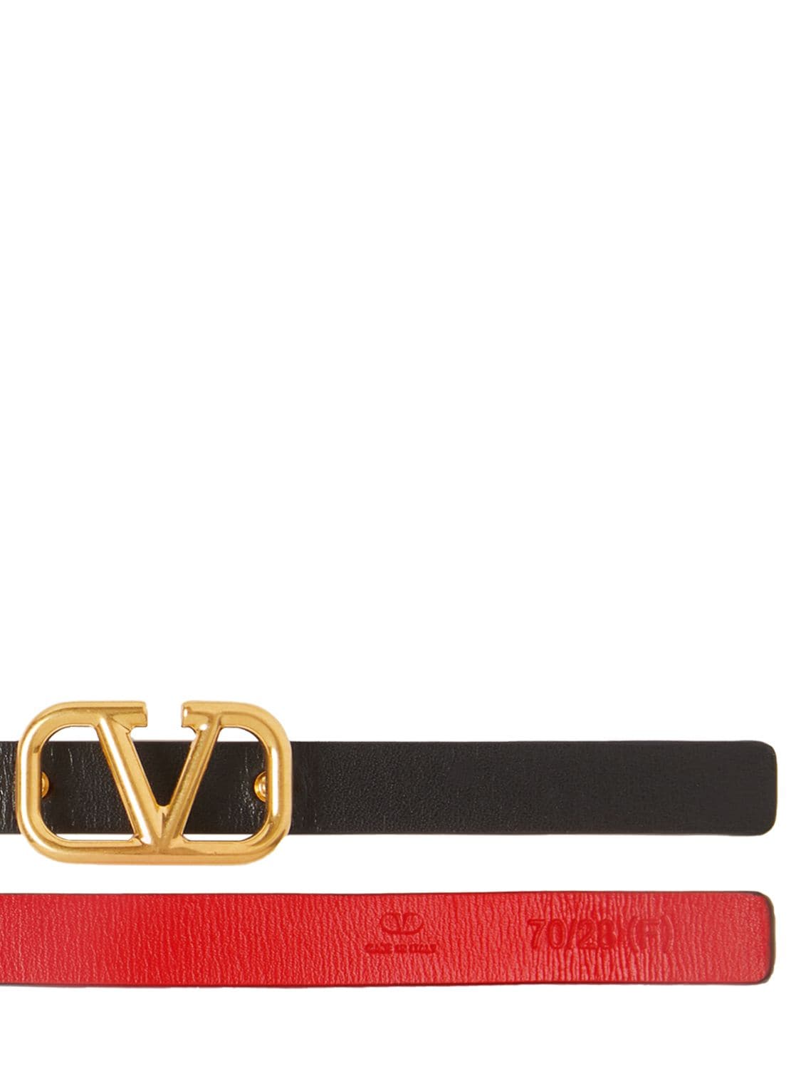 Shop Valentino 1cm Vlogo Signature Leather Belt In Black,red