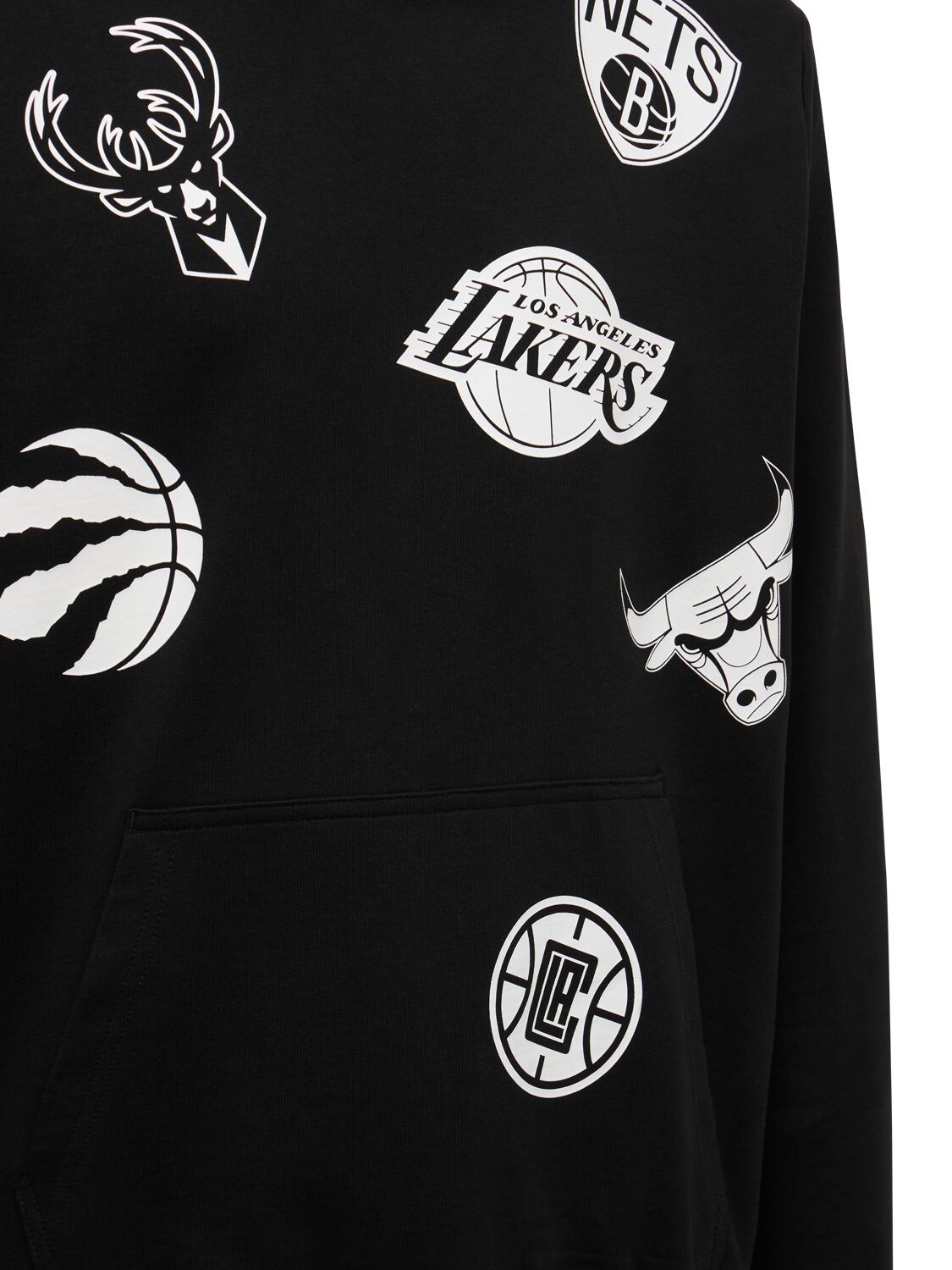 NBA MULTI LOGO SLEEVE BLACK HOODIE