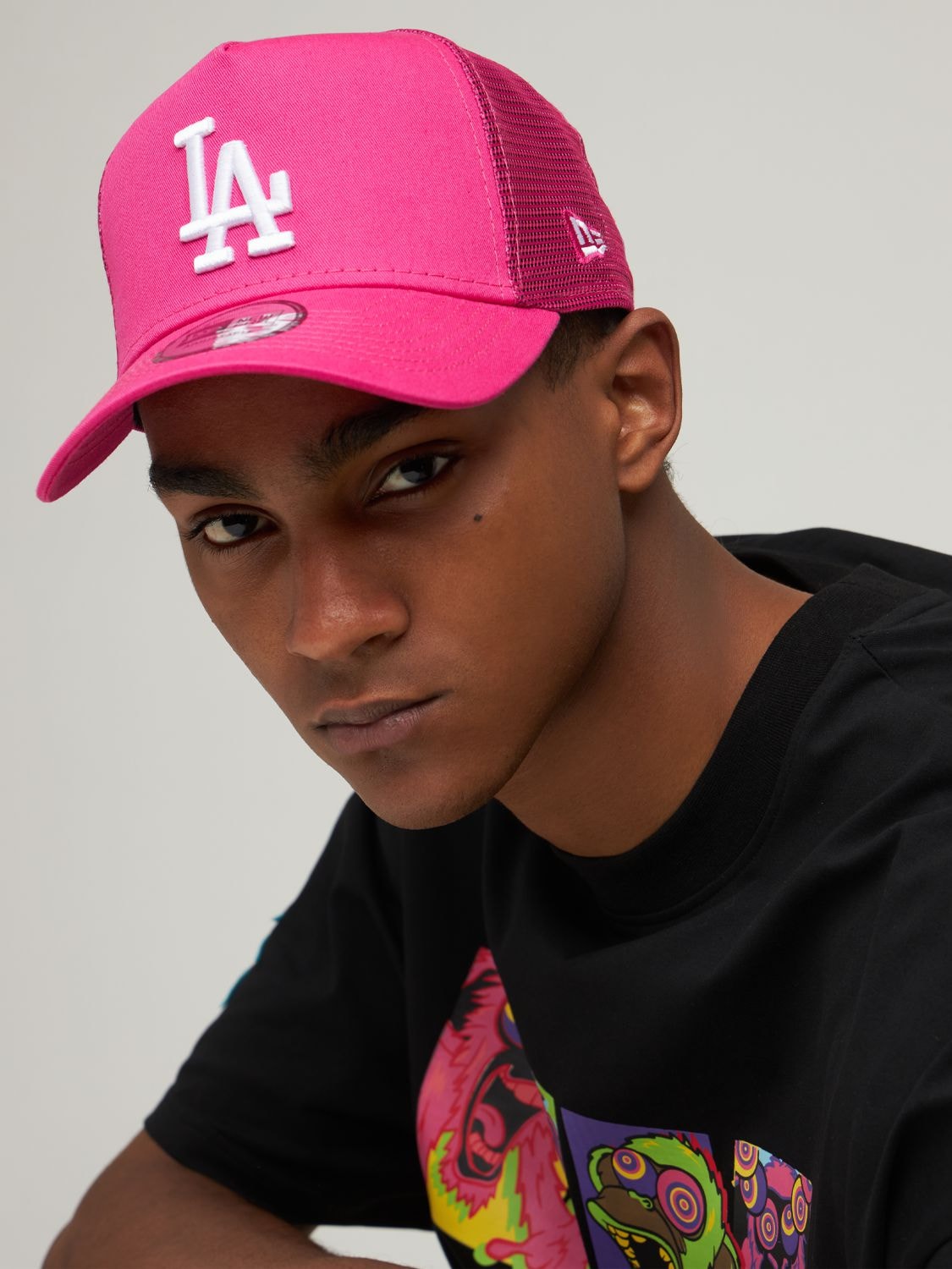 Pink New Era MLB 9FORTY LA Dodgers Trucker Cap