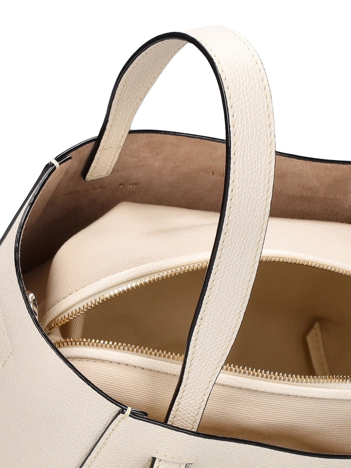 Shop Valextra Mini Bucket Leather Top Handle Bag In Pergamena
