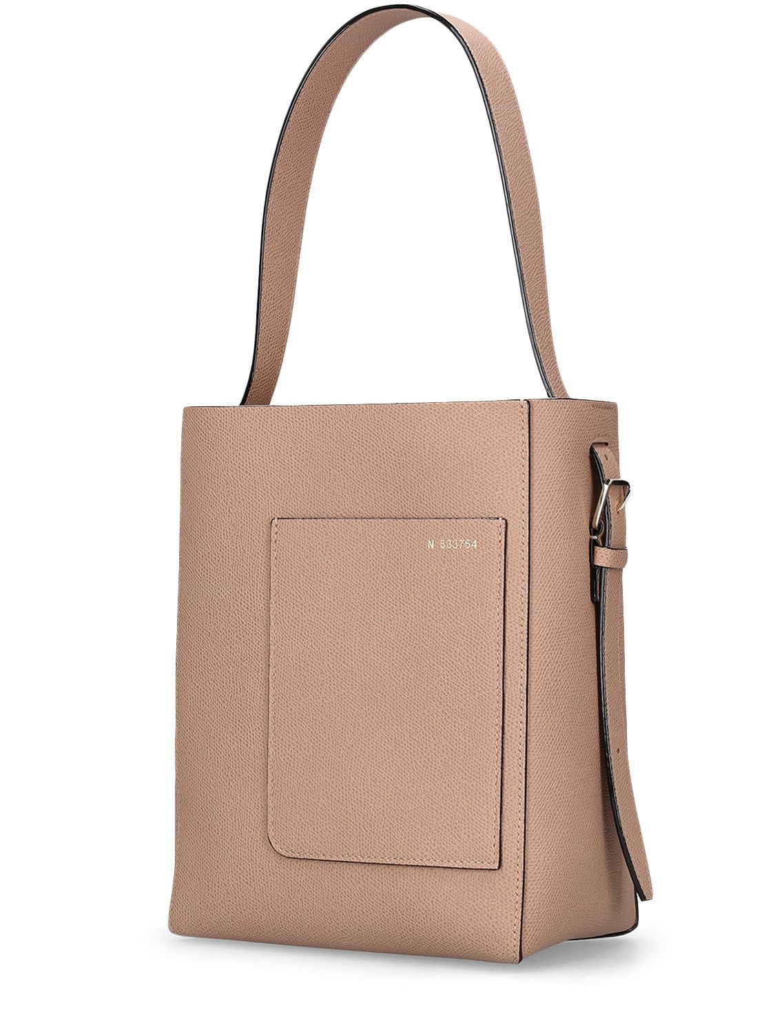 Shop Valextra Small Bucket Soft Grain Leather Tote Bag In Beige Cachemire