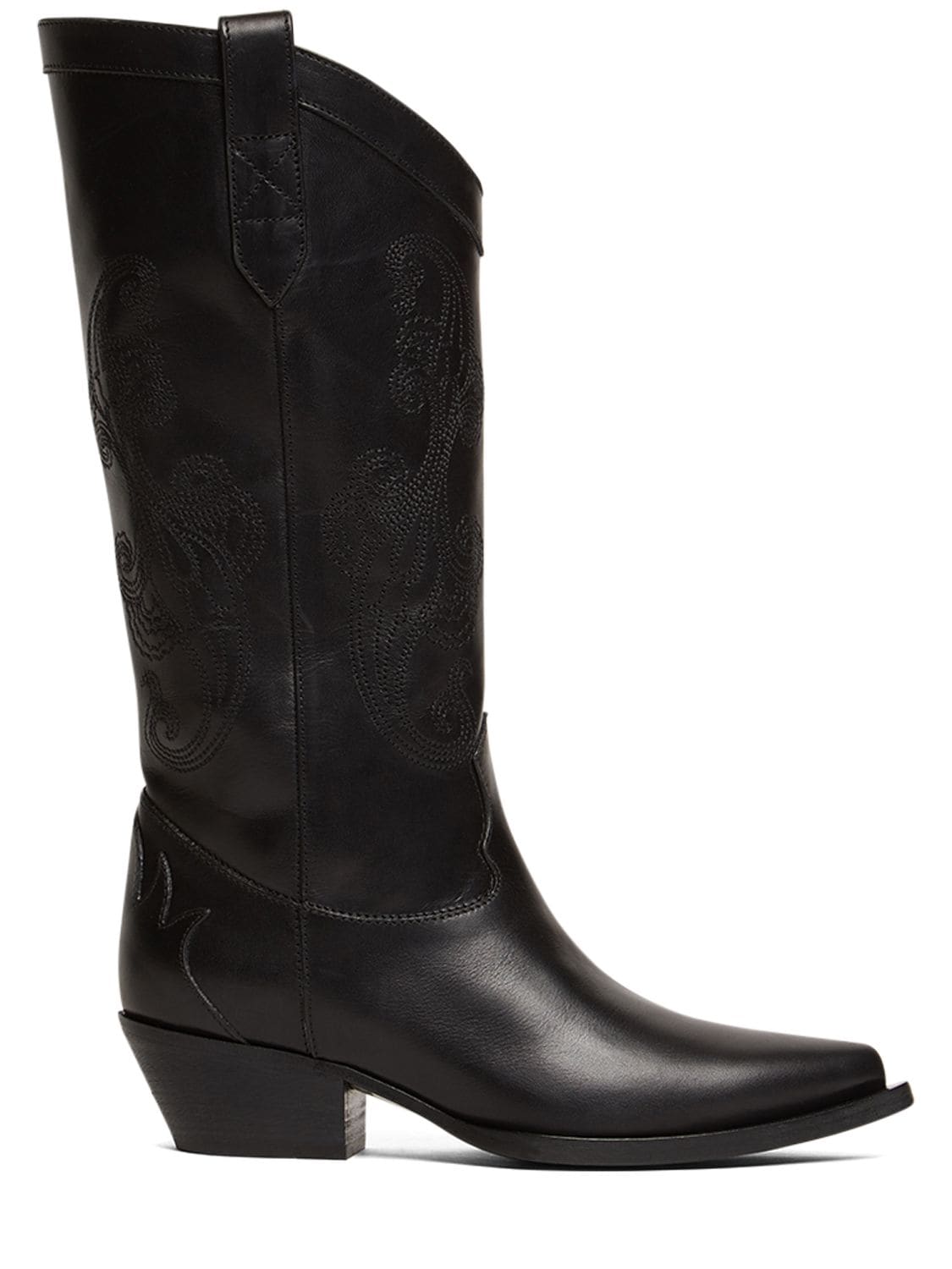 40mm Western Leather Tall Boots