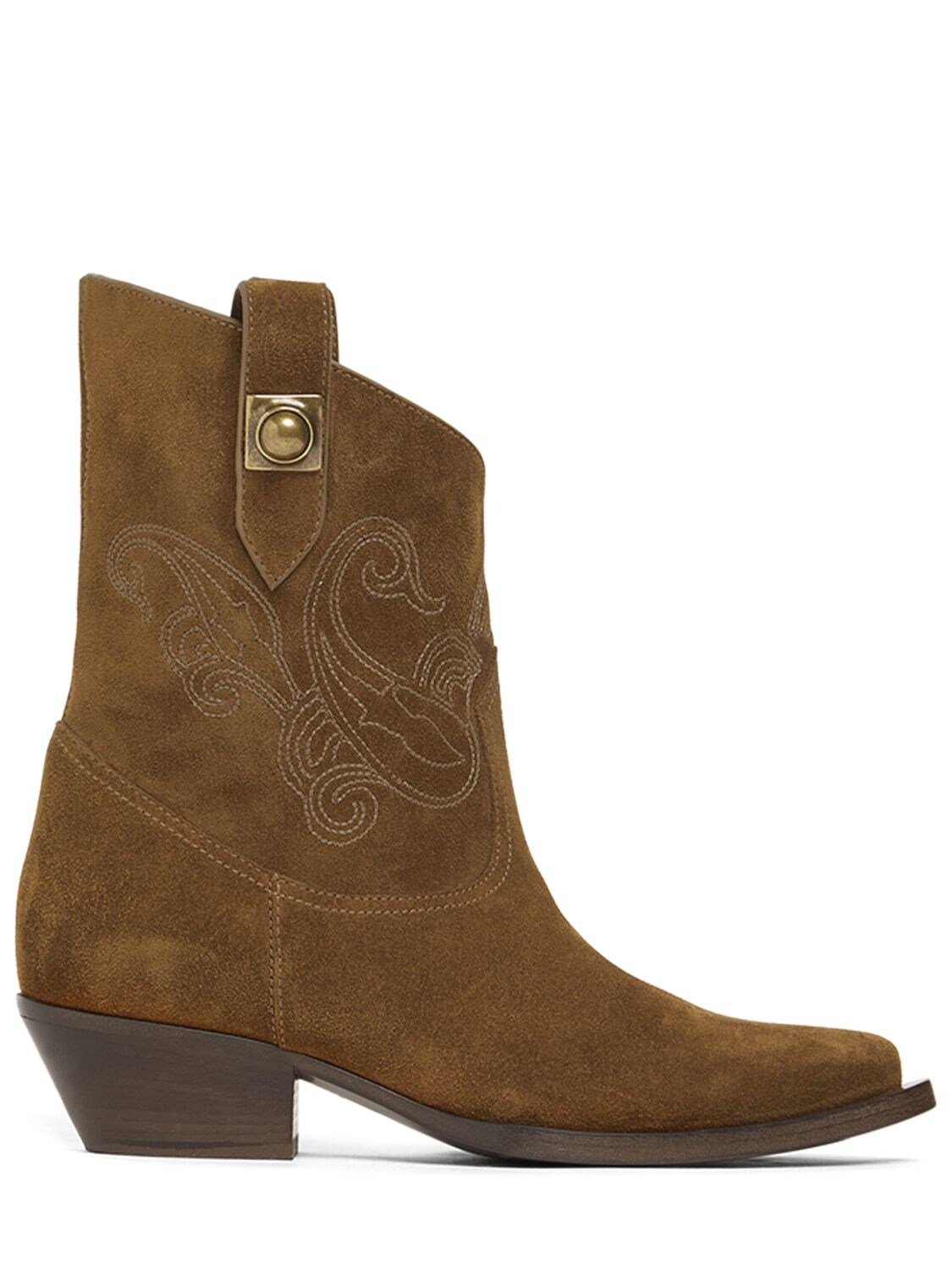 40mm Western Suede Ankle Boots