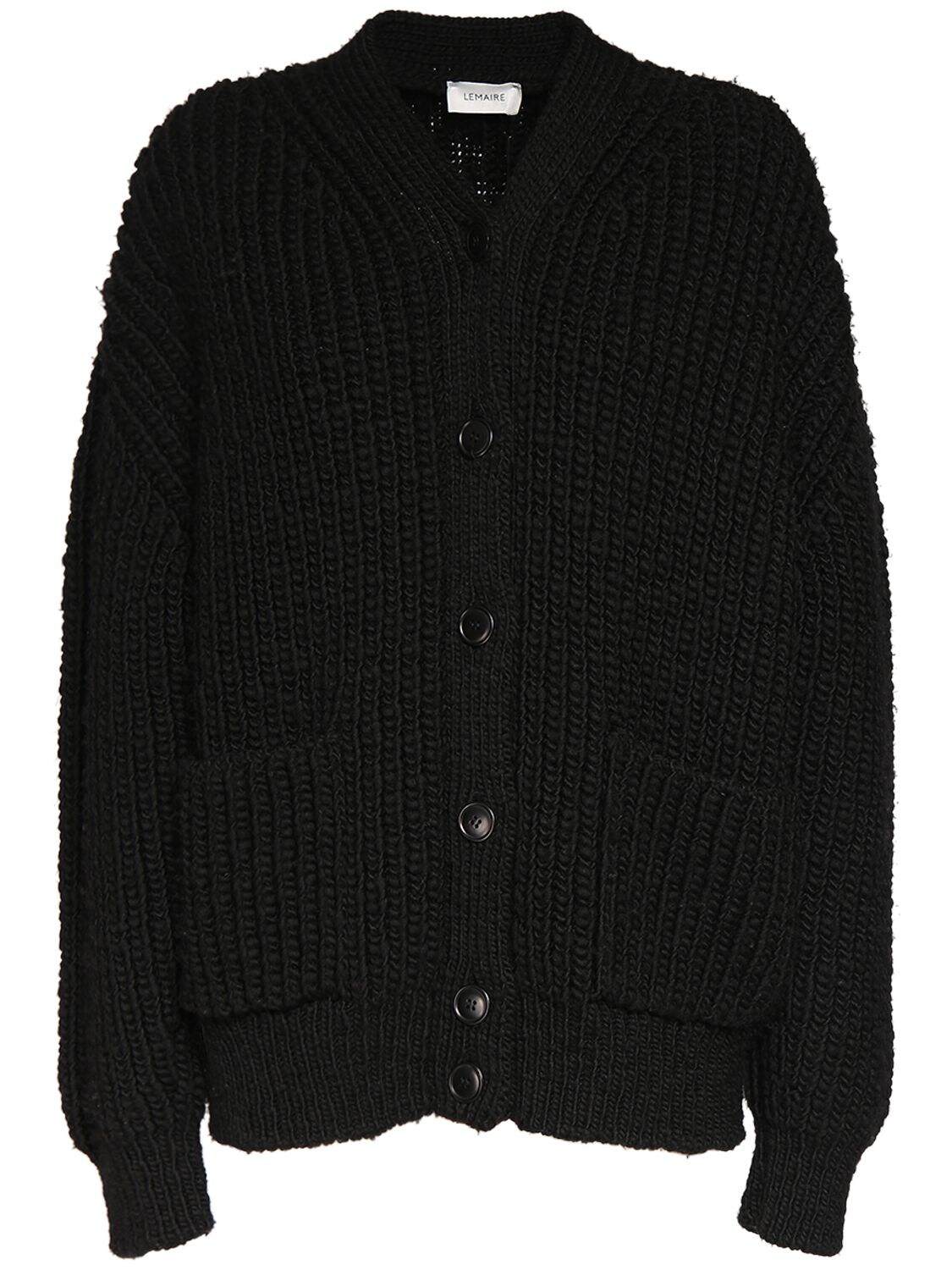 LEMAIRE CHUNKY WOOL KNIT CARDIGAN