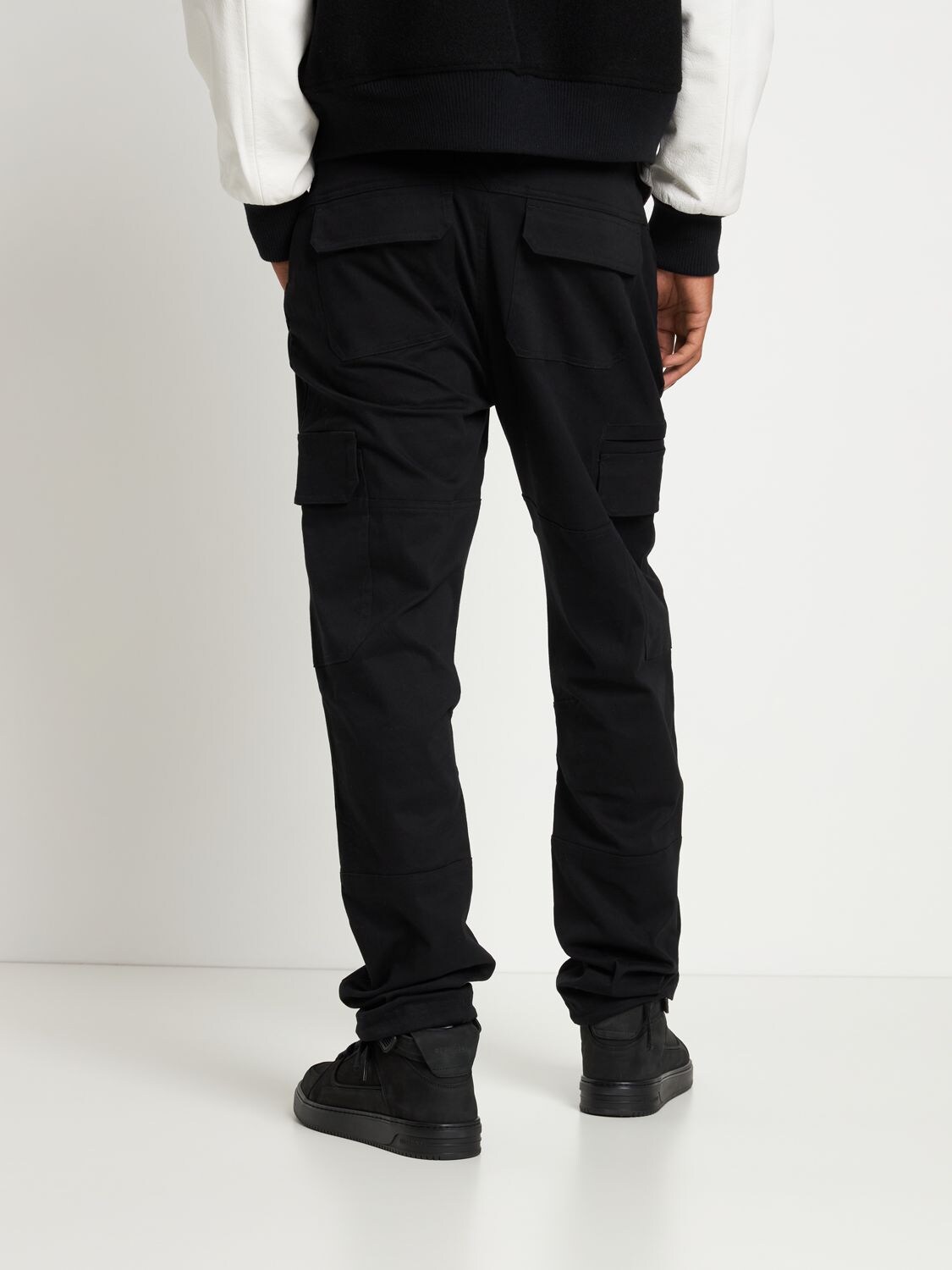 Shop Represent Fixed Waist Cotton Cargo Pants In Black
